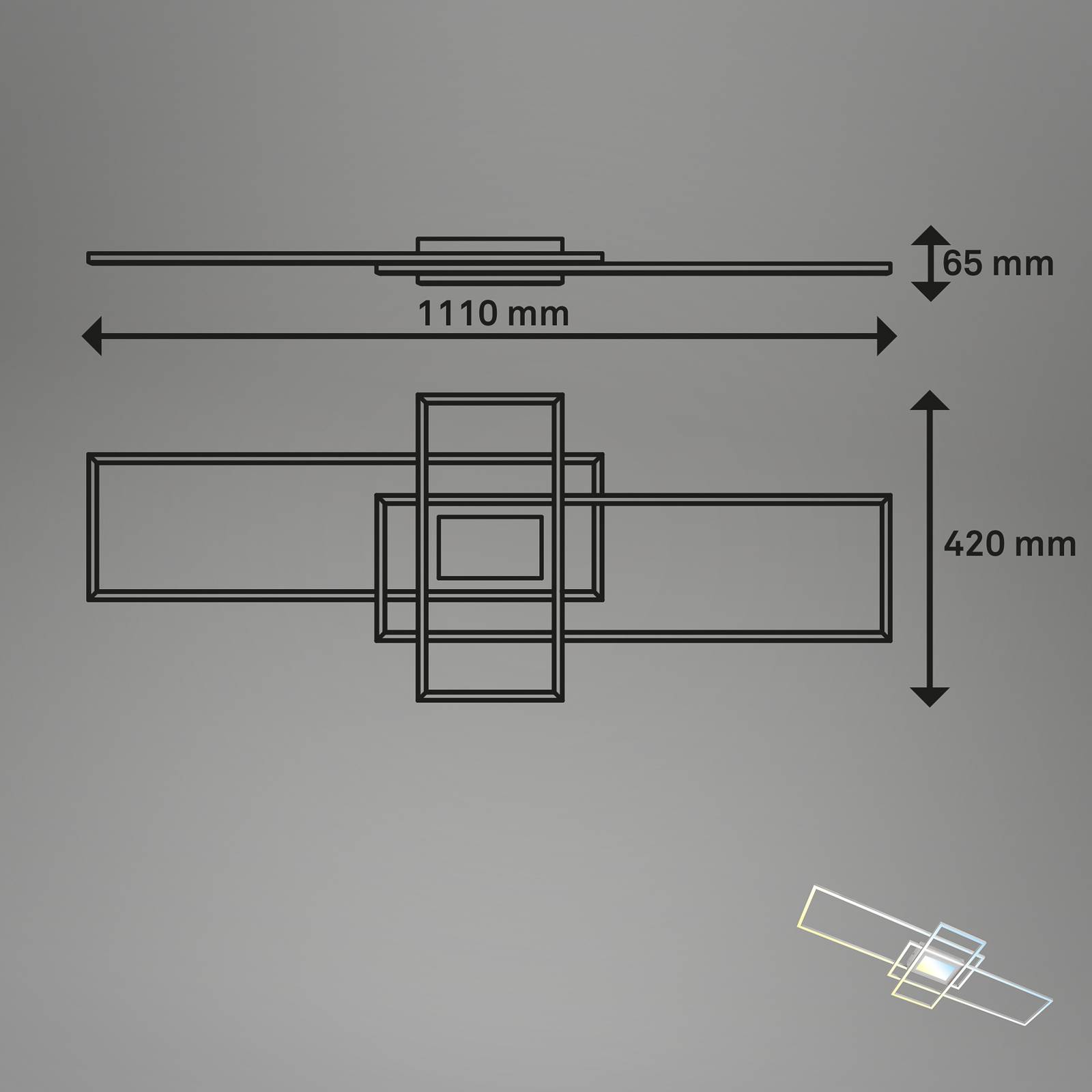 Inteligentna lampa sufitowa LED Ram, kolor aluminium, CCT, pilot