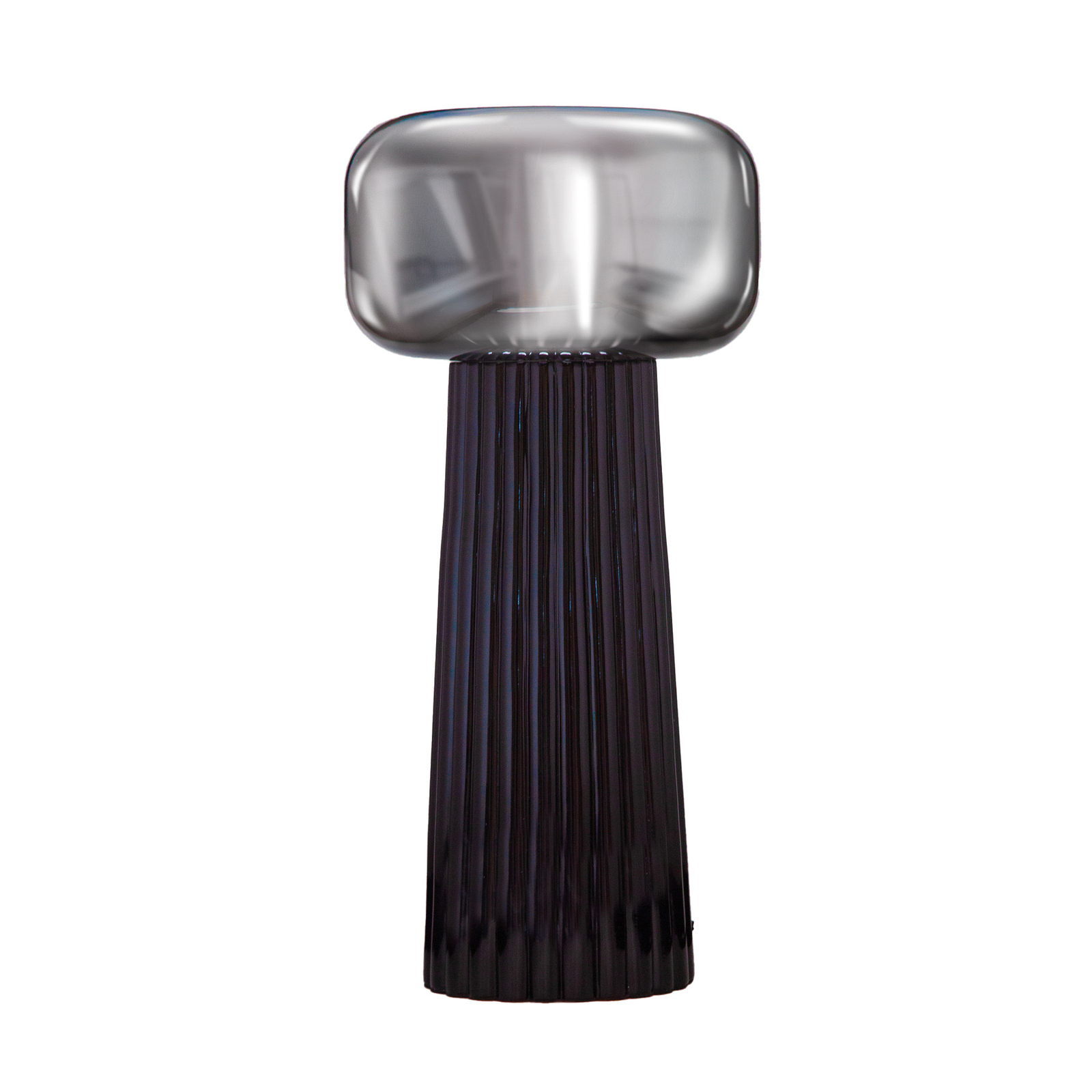 Faro bordlampe, glas, plast, E27-fatning, sort