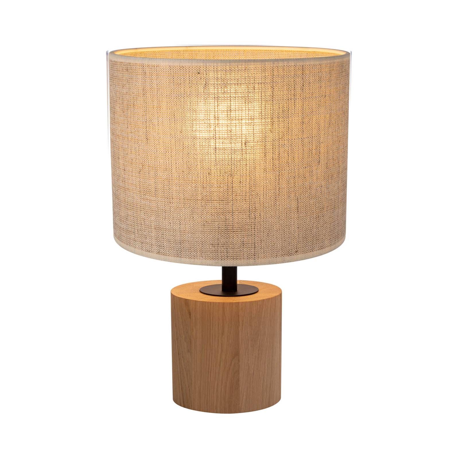 Lampe à poser Tidas chêne huilé Ø 20 cm beige