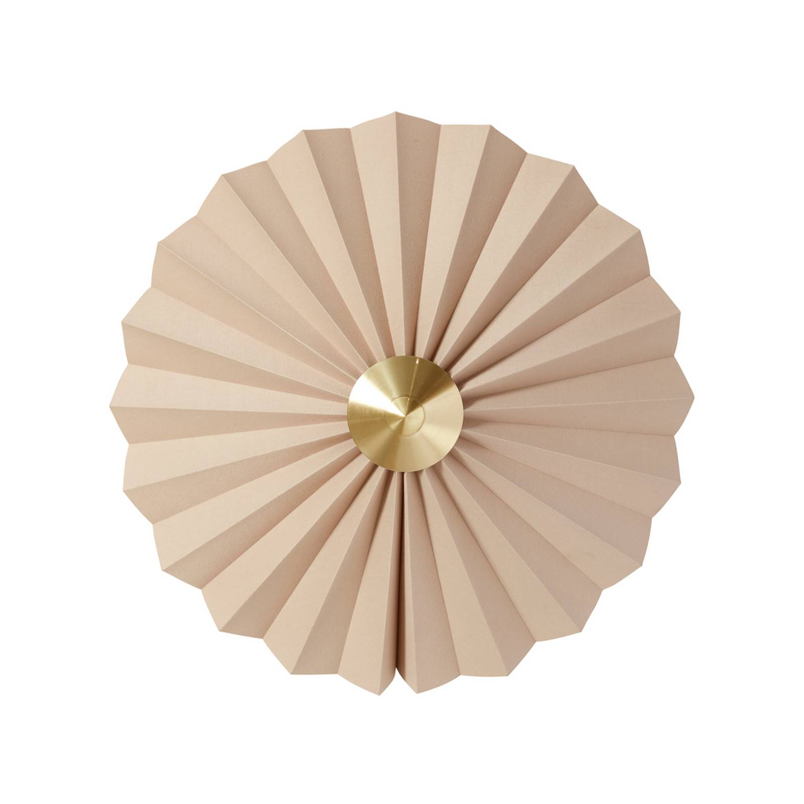 HÜBSCH Wandleuchte Pliss, beige, Eisen, Stoff, E27, Kabel