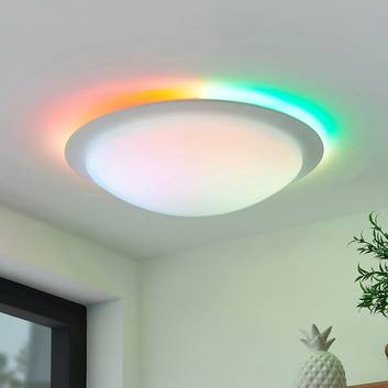 Lindby Aurela -LED-kattovalo CCT RGB värinvaihto