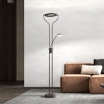 Lampe sur pied LED Davos, noir, hauteur 180 cm, à 2 lampes, CCT