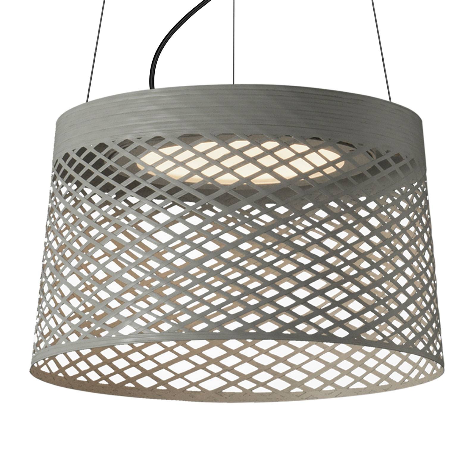 FOSCARINI Foscarini Twiggy Grid LED hanging light, greige, fibreglass composite material, PMMA, metal, aluminium, 31 W, energy efficiency: A++, H: 29 cm