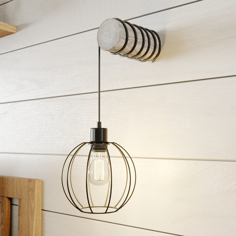 Vegglampe Karou, grå beiset