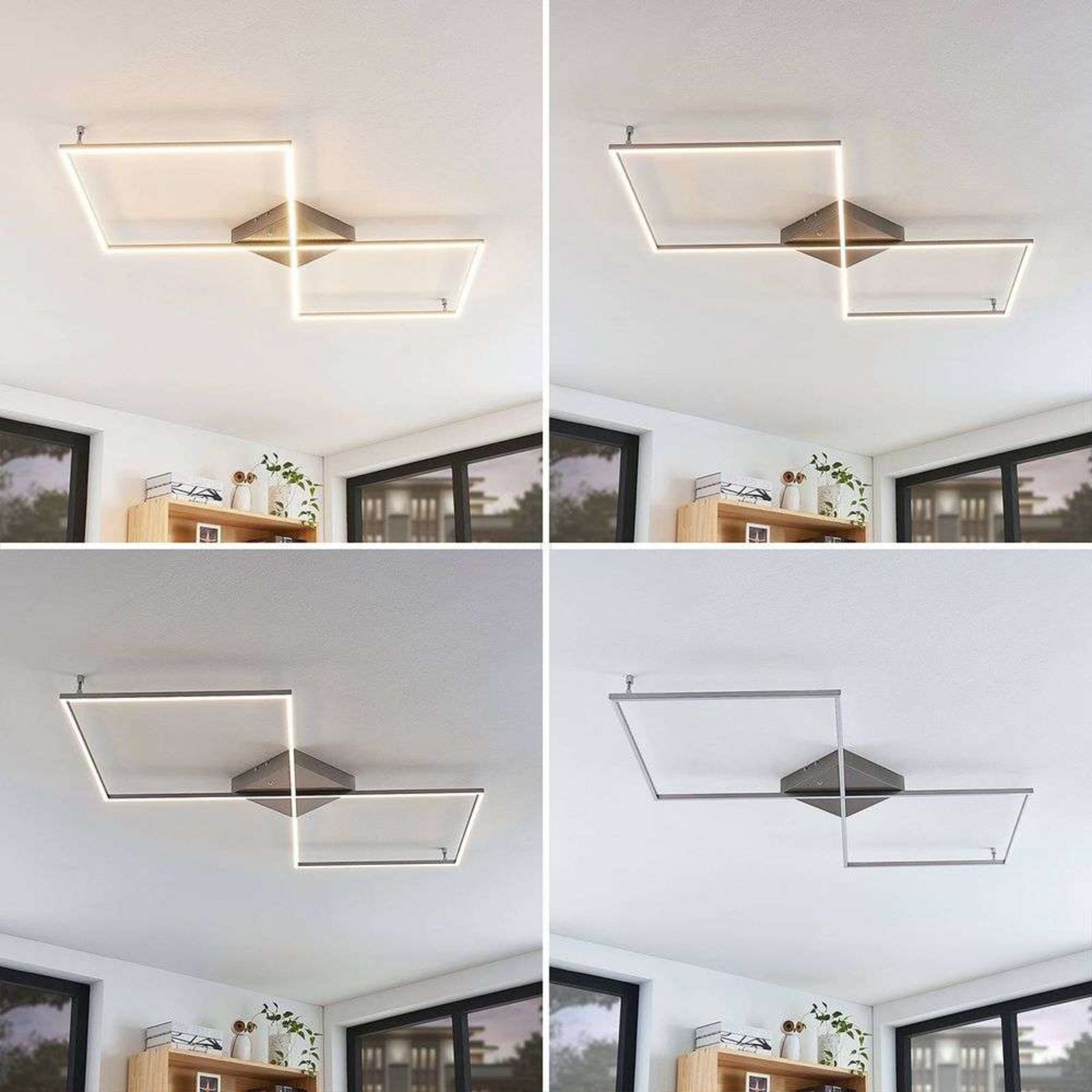 Romee LED Ceiling Lamp w/Remote Control Silver - Lucande