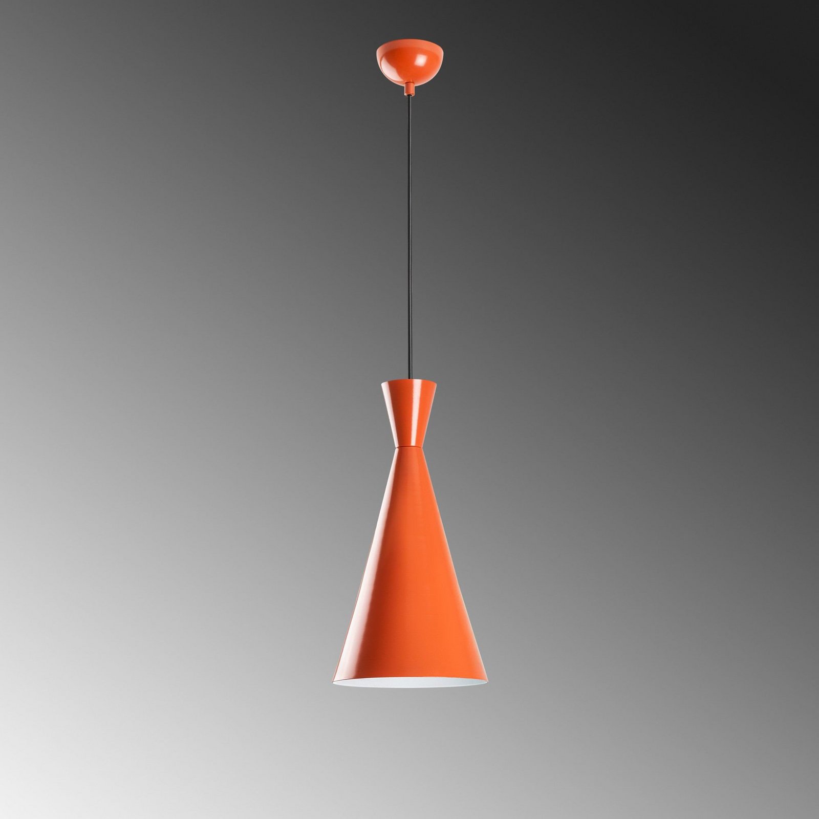 Tom pendant light, orange, metal, Ø 19 cm, E27