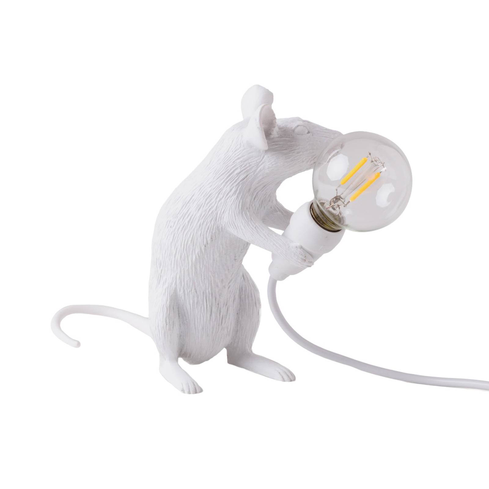 Lampe déco LED Mouse Lamp USB assise blanche