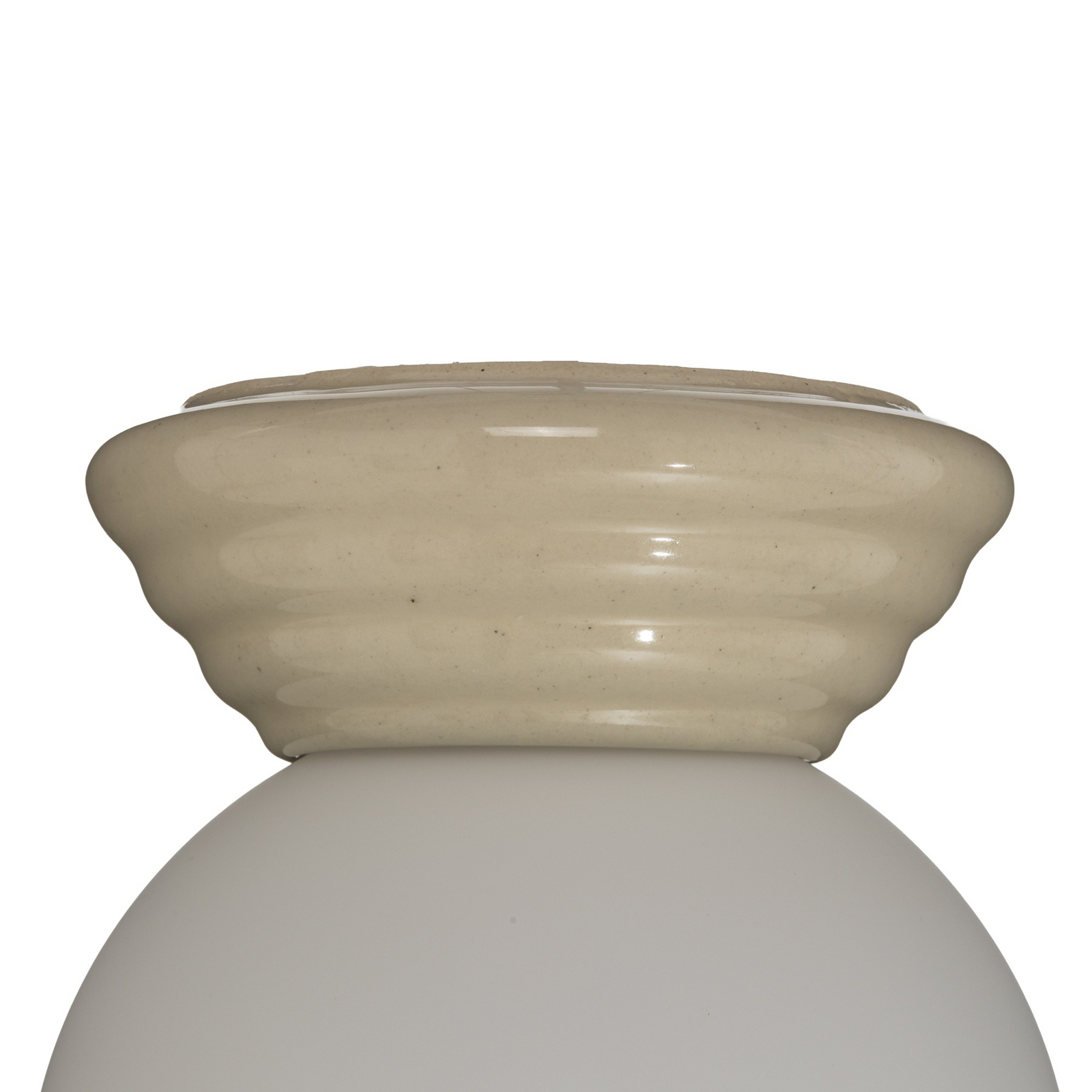 Taklampe Zori, beige/opal, Ø 16 cm, keramikk/glass, IP44 Taklampe Zori, beige/opal, Ø 16 cm, keramikk/glass, IP44