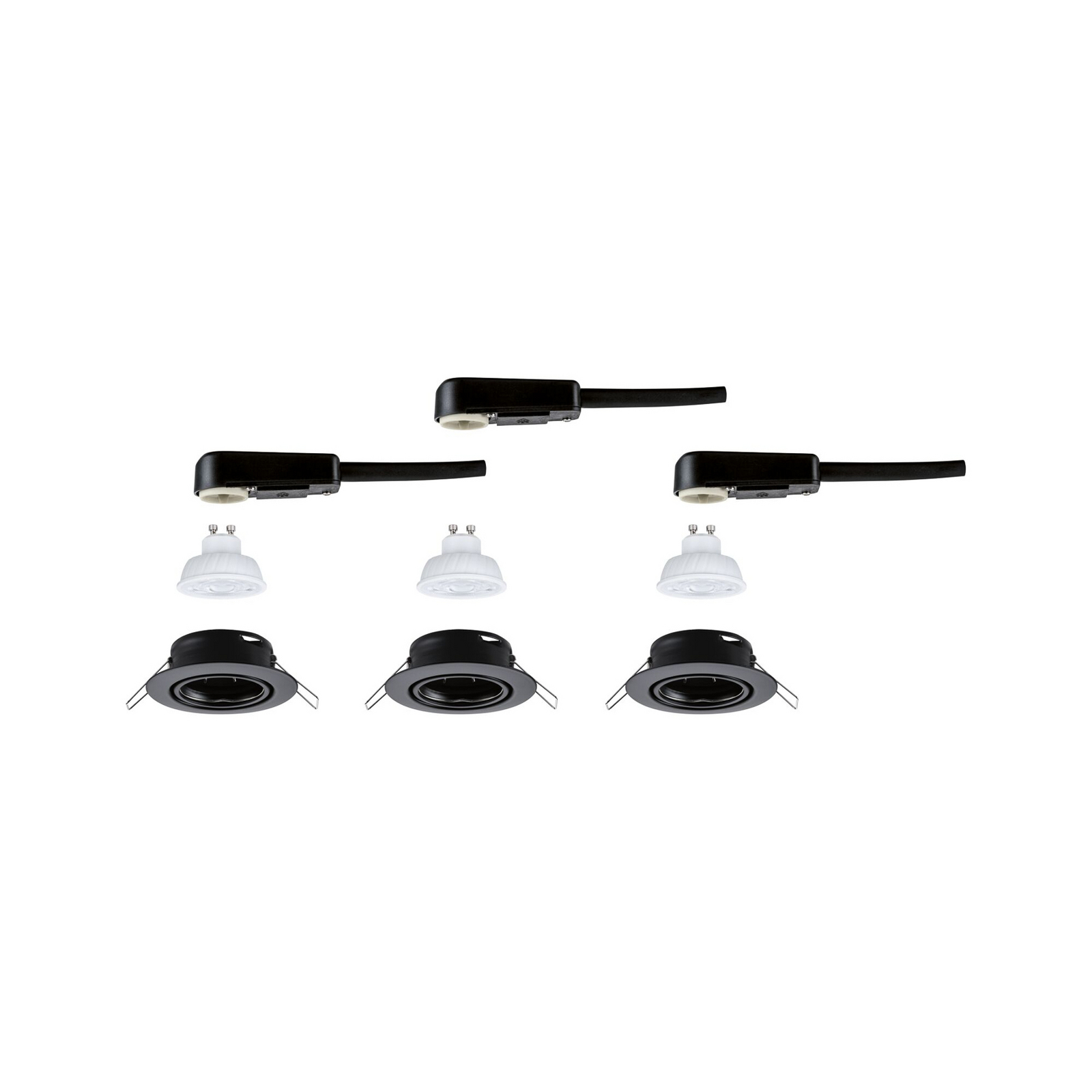 Paulmann – spot wpuszczany BASE, czarny, 9 cm, 4,9 W, 827, z regulacją kąta Paulmann – spot wpuszczany BASE, czarny, 9 cm, 4,9 W, 827, z regulacją kąta