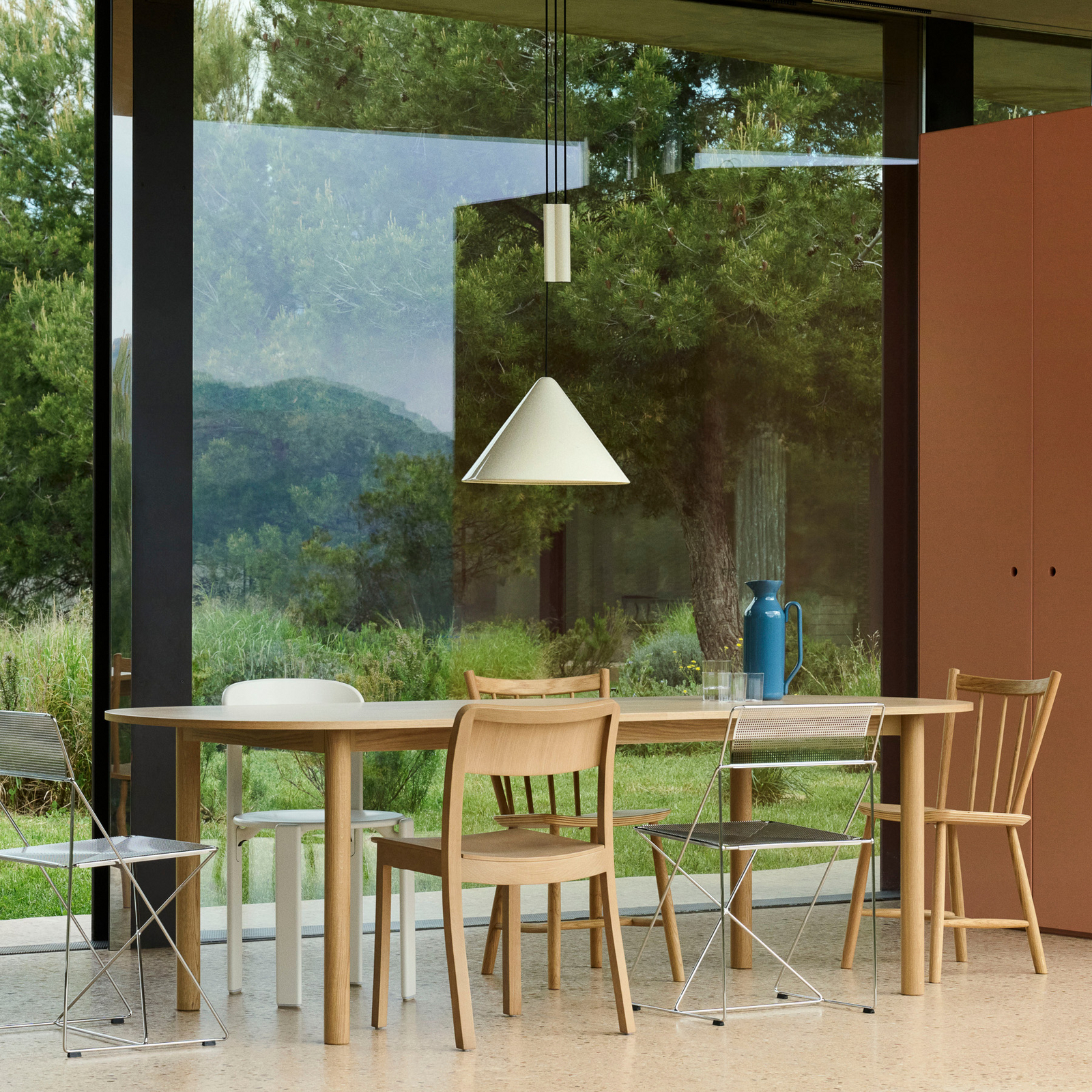 Compass Pendellampe, weiß, Ø 43cm, höhenverstellbar - Hay