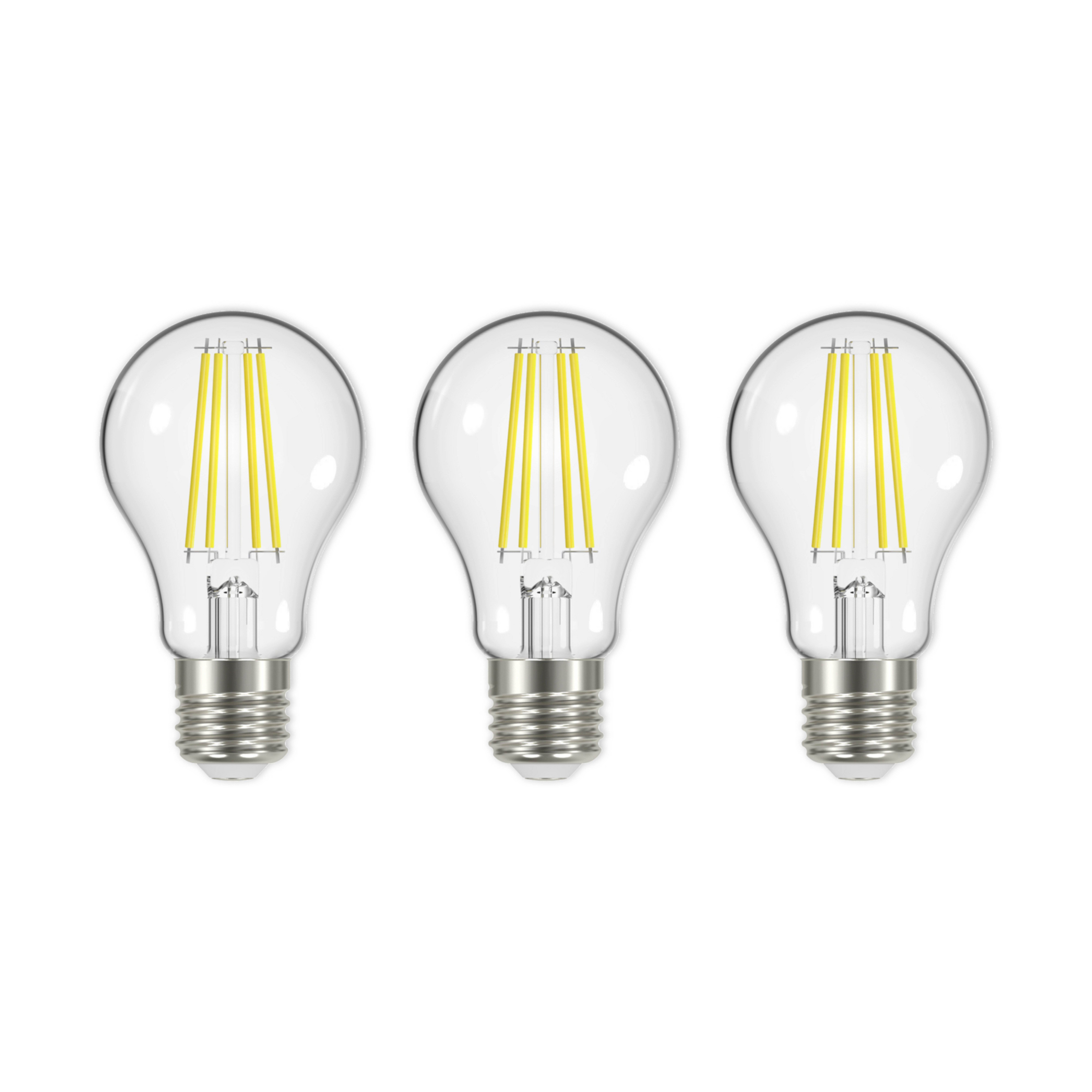 LED-Filament E27 5W 3.000K 1060 Lumen klar 3er-Set