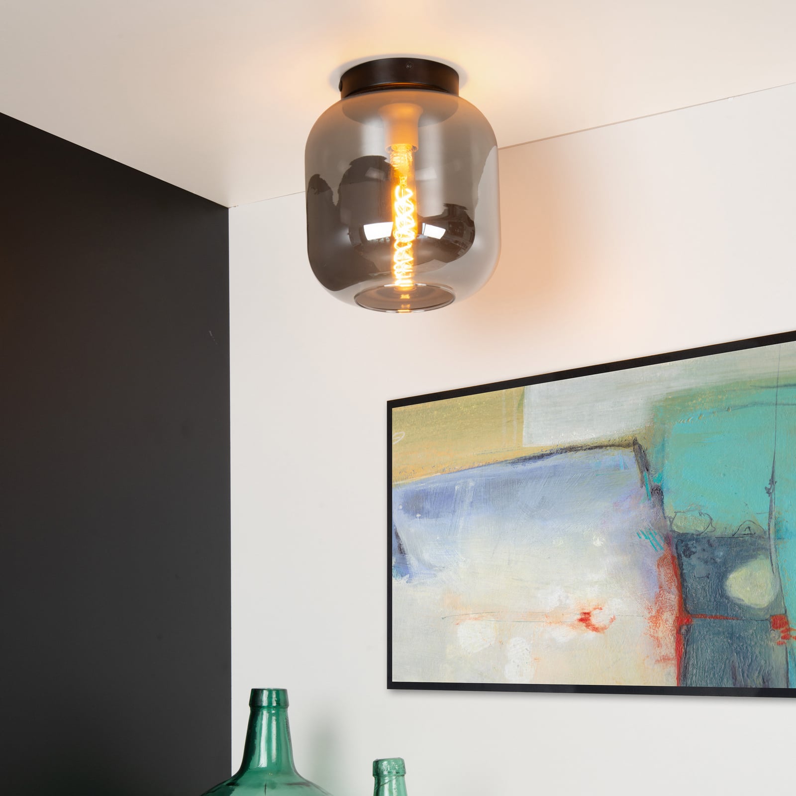 Plafonnier Verre Fume