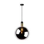 Candeeiro de suspensão Julius, luz única, cinzento fumo, Ø 40 cm