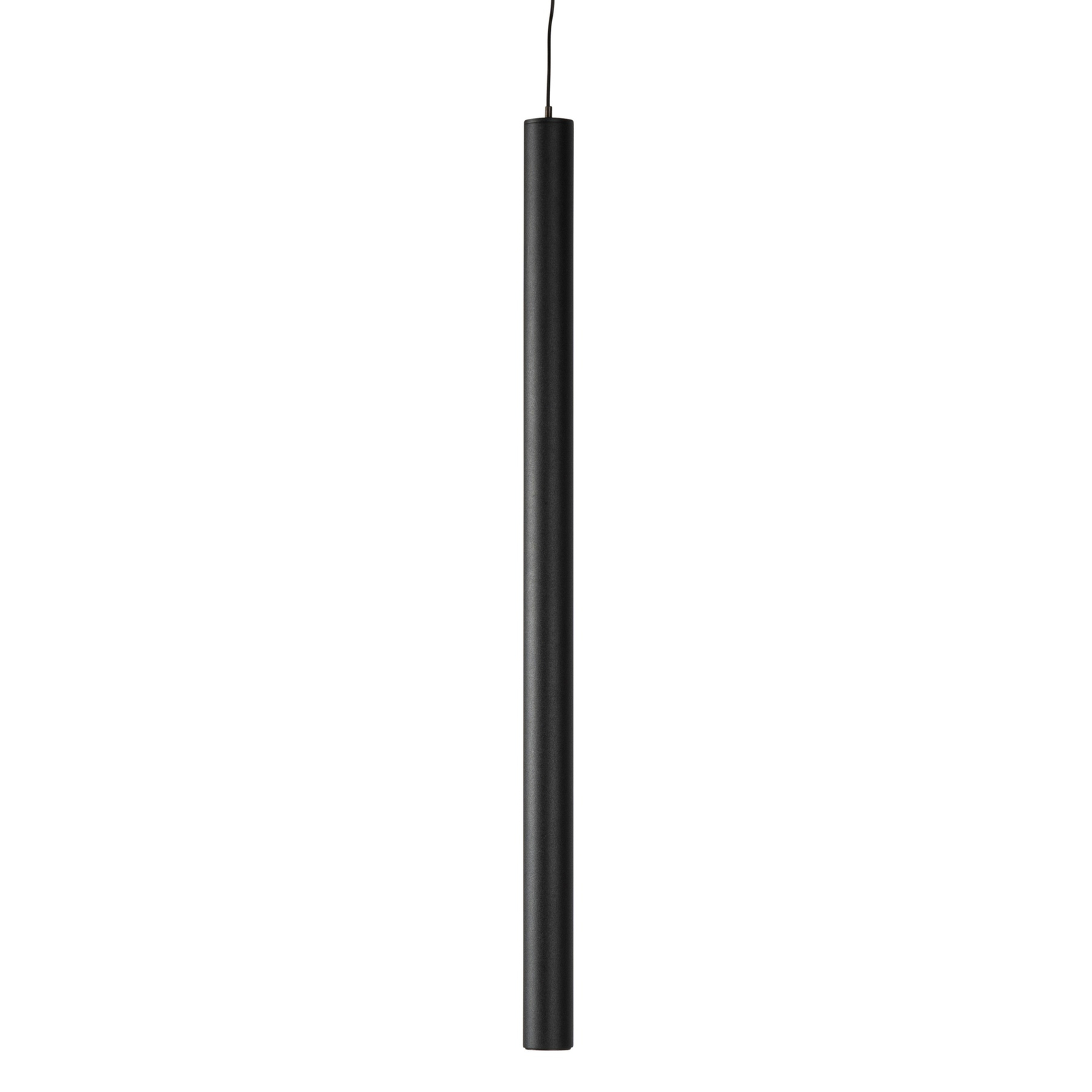 Lindby LED hanging light Lumaro, black, Ø3cm,aluminium,48V,dimmable