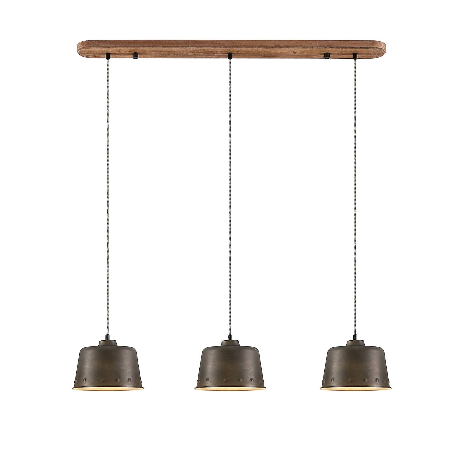 Lindby Wooden Pendant Light - Living / Dining Room - Hanging Light - dimmable - Vintage - Brown