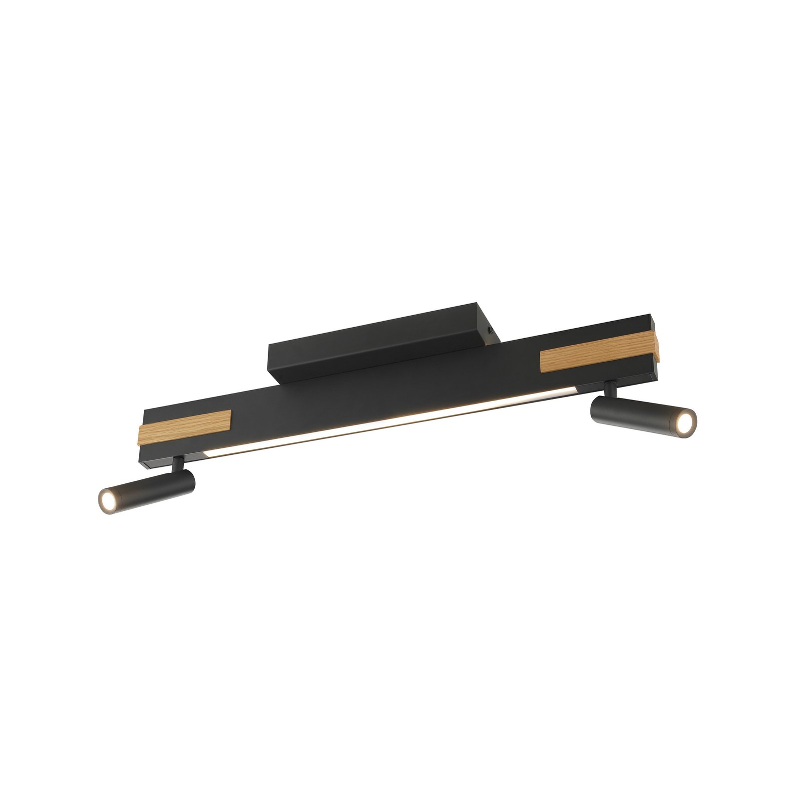 Downlight LED Streamline, longitud 60 cm, negro, 2 luces.