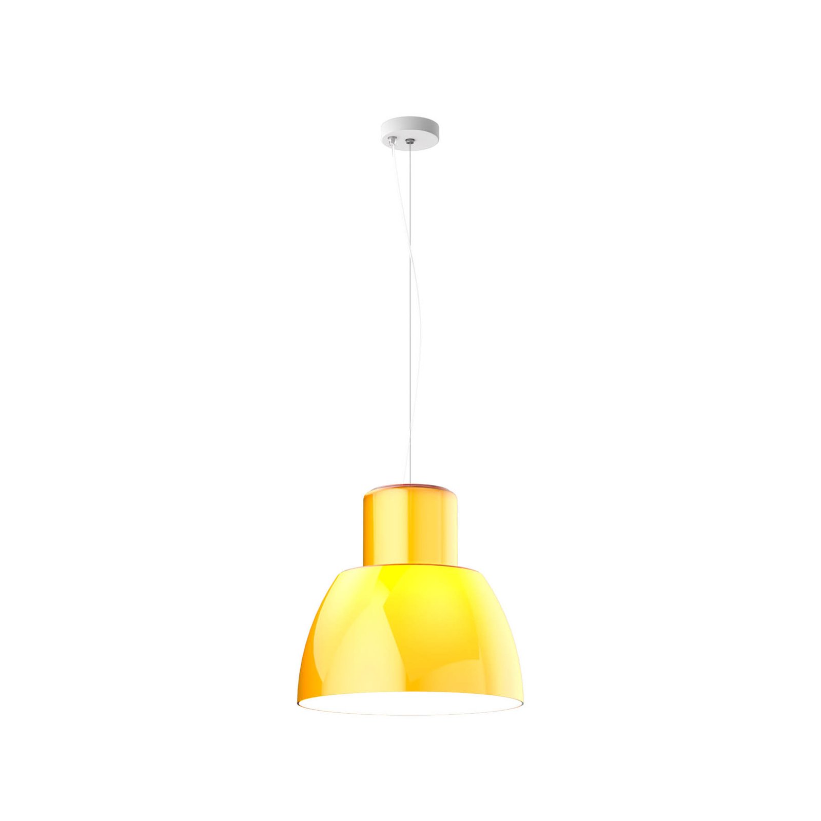 Lorosae Hängeleuchte, gelb, Ø 40 cm, Glas, E27 - Nemo