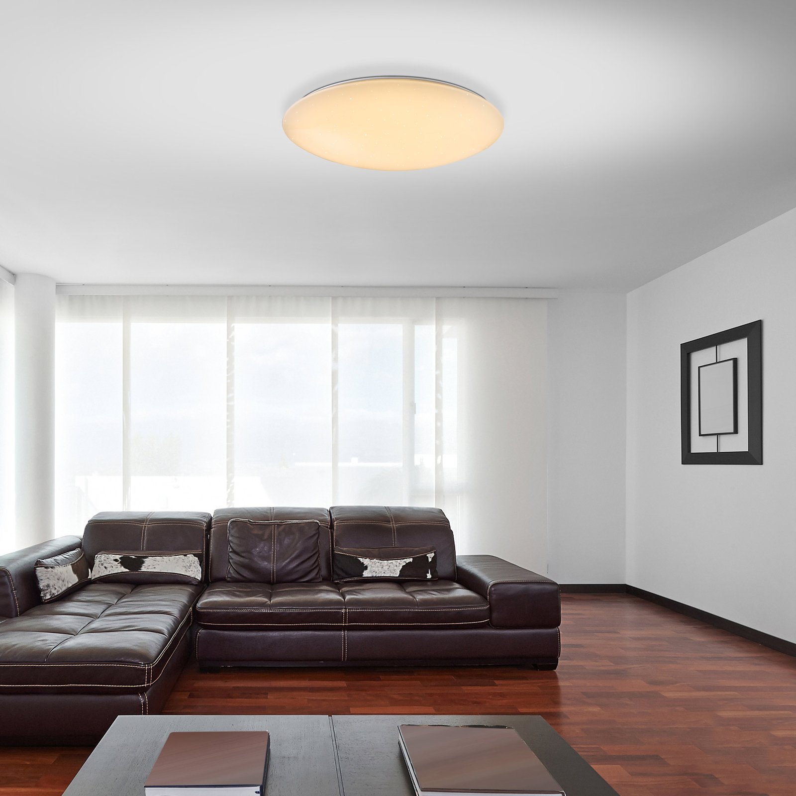 Φωτιστικό οροφής LED Rena, λειτουργία νυχτερινού φωτός, στρογγυλό