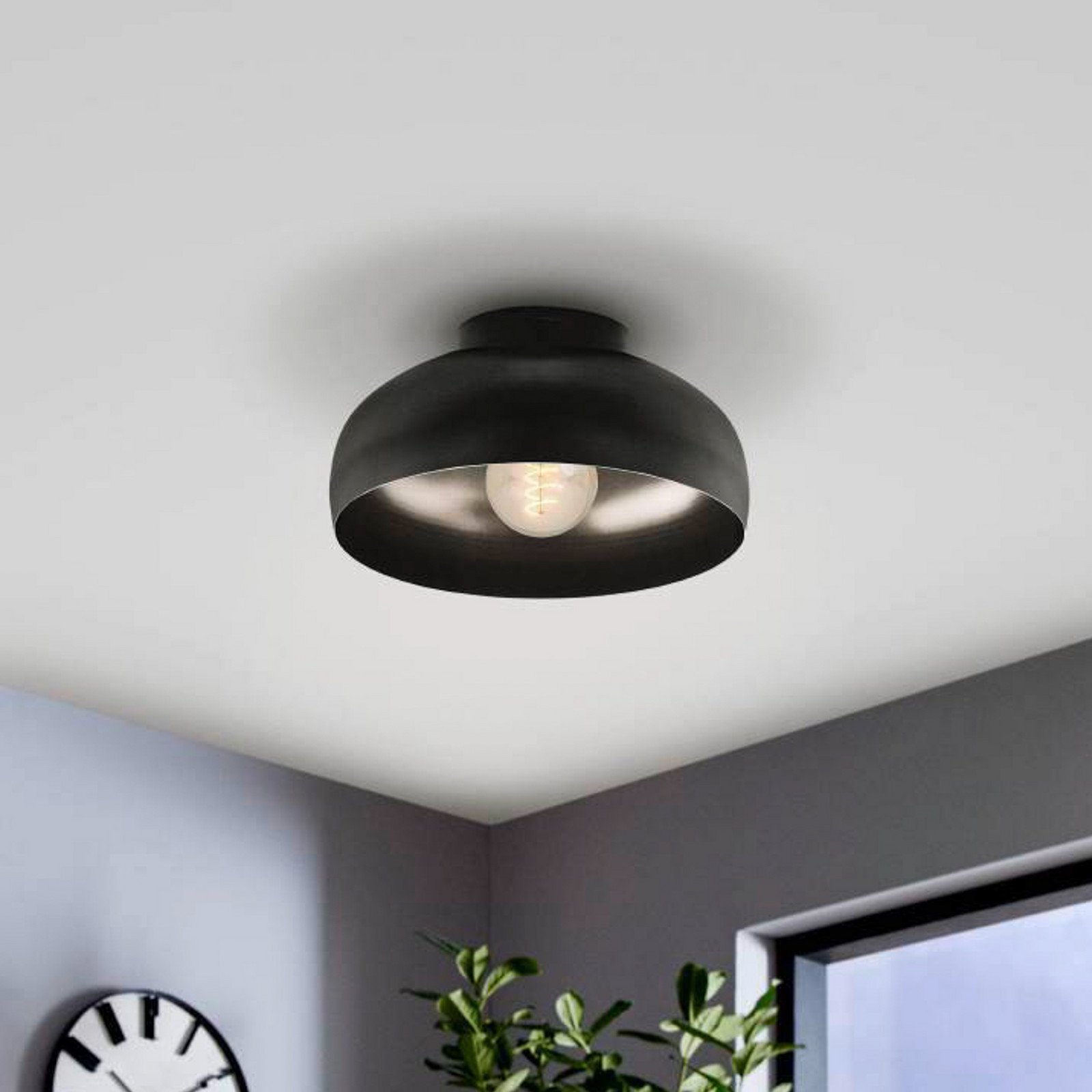 EGLO Mogano 2 plafonieră Ø28cm negru - Camera de zi / sufragerie - Metal