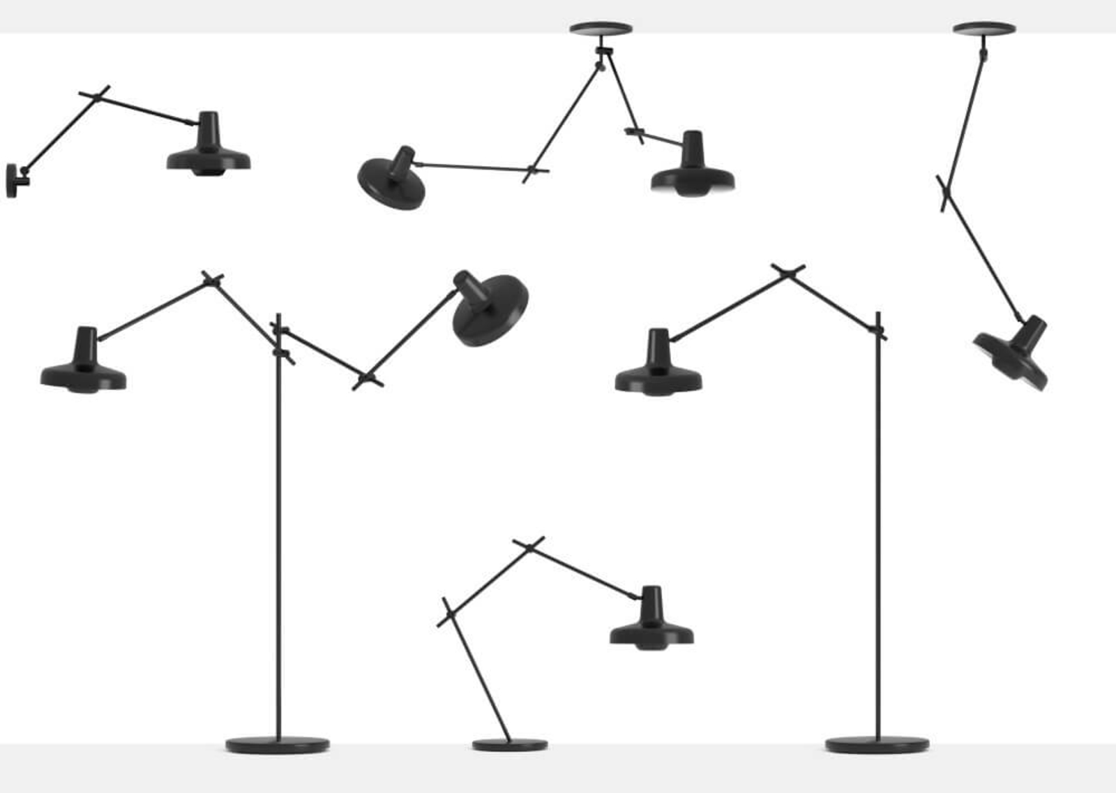 Arigato Vägglampa Short m/Kabel Svart - Grupa