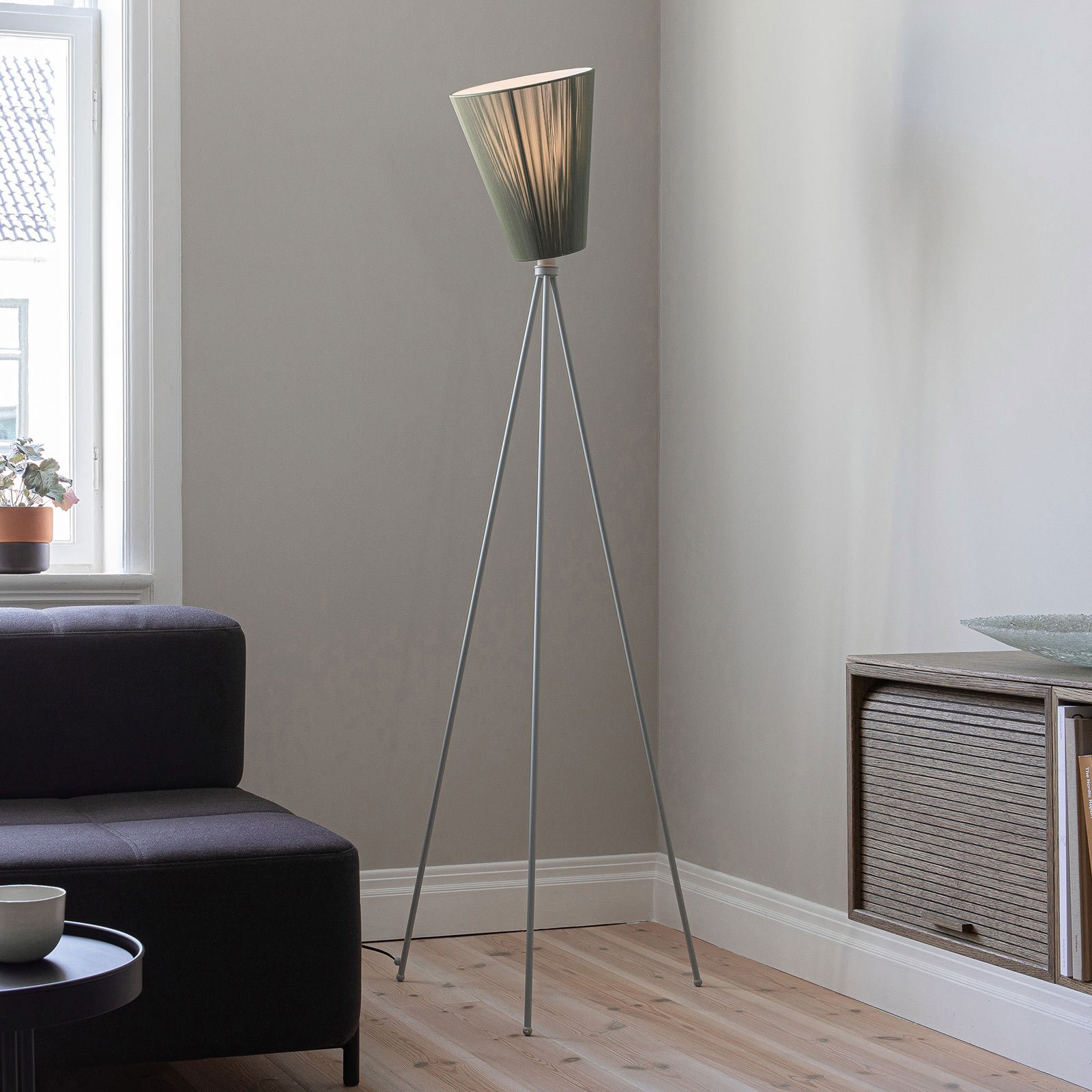 Oslo Wood Golvlampa Light Grey/Olive - Northern