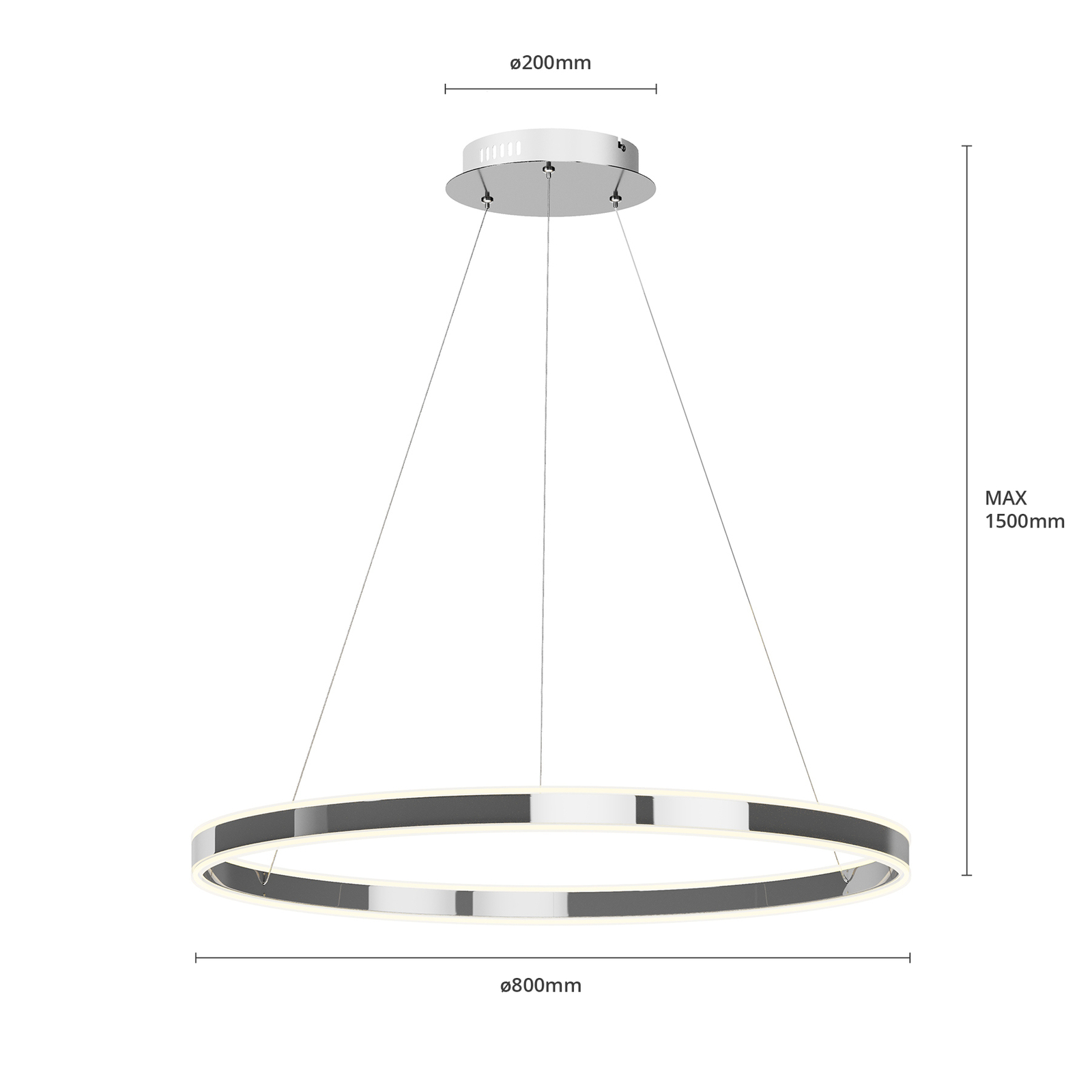 Lyani Pendant Ø80 Chrome/White - Lucande