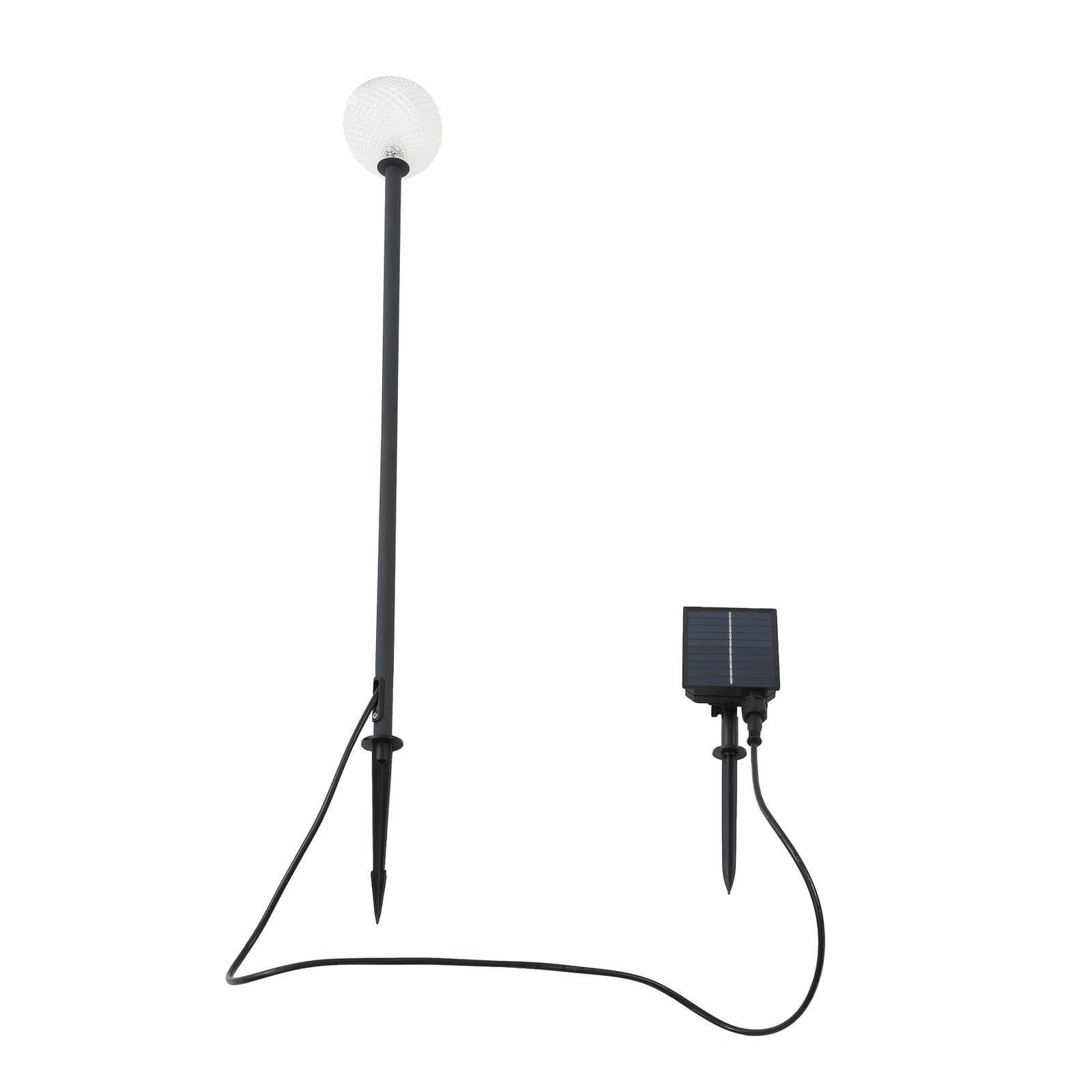 Lindby LED-Solarleuchte Brindley, schwarz, Glas, IP65