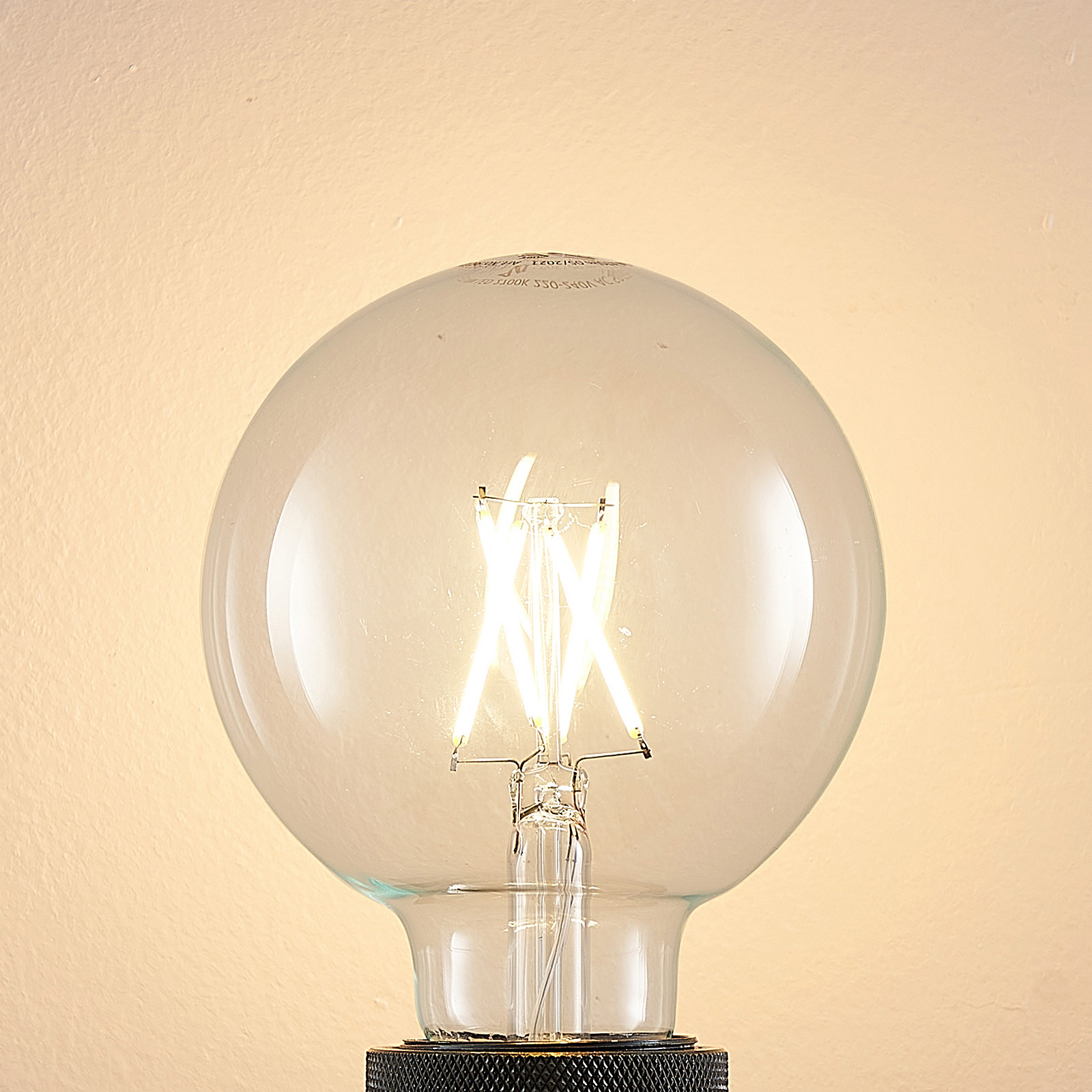 LED-Lampe E27 4W 2.700K G95 Globe, Filament, klar