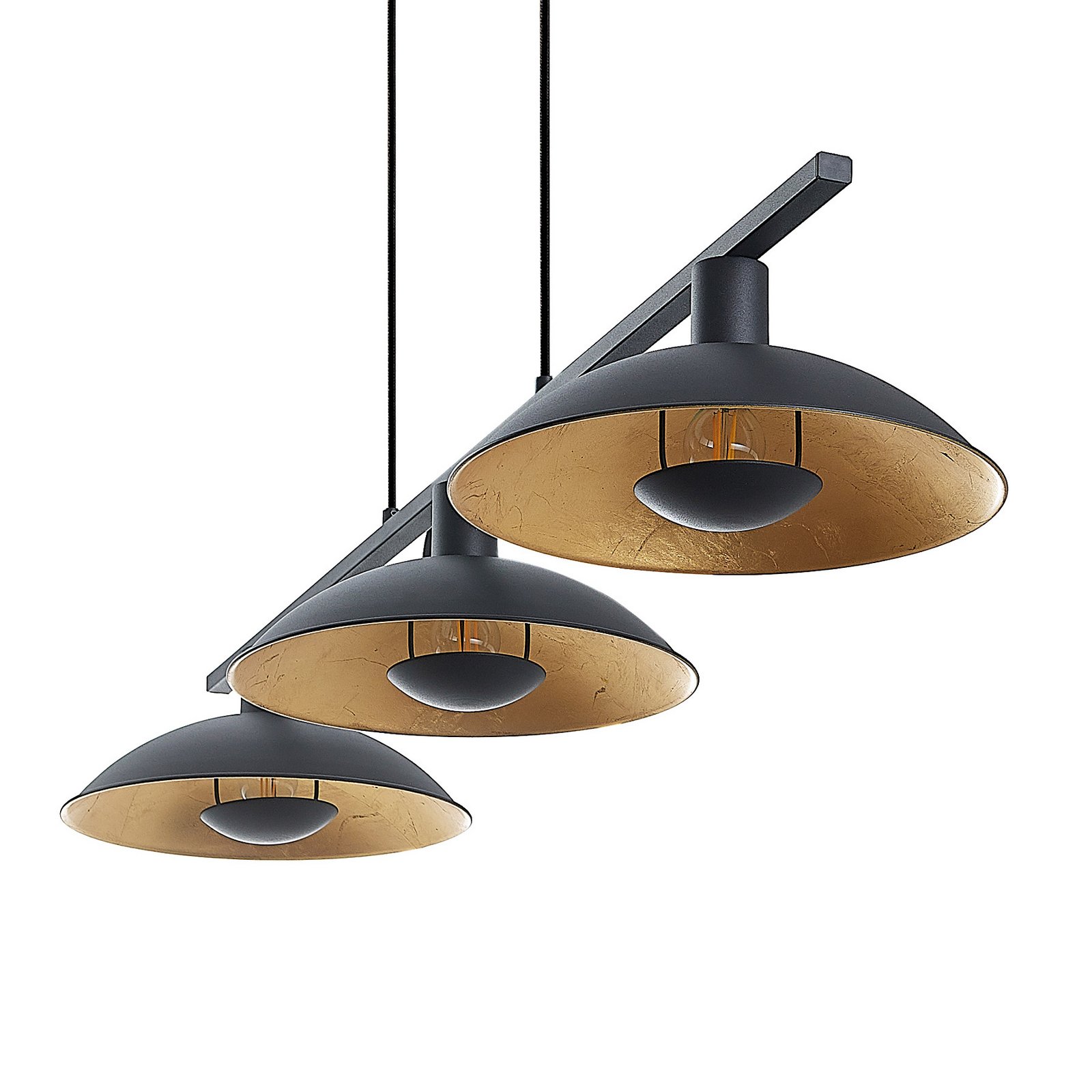 Narisara Long Pendant Black/Gold - Lindby