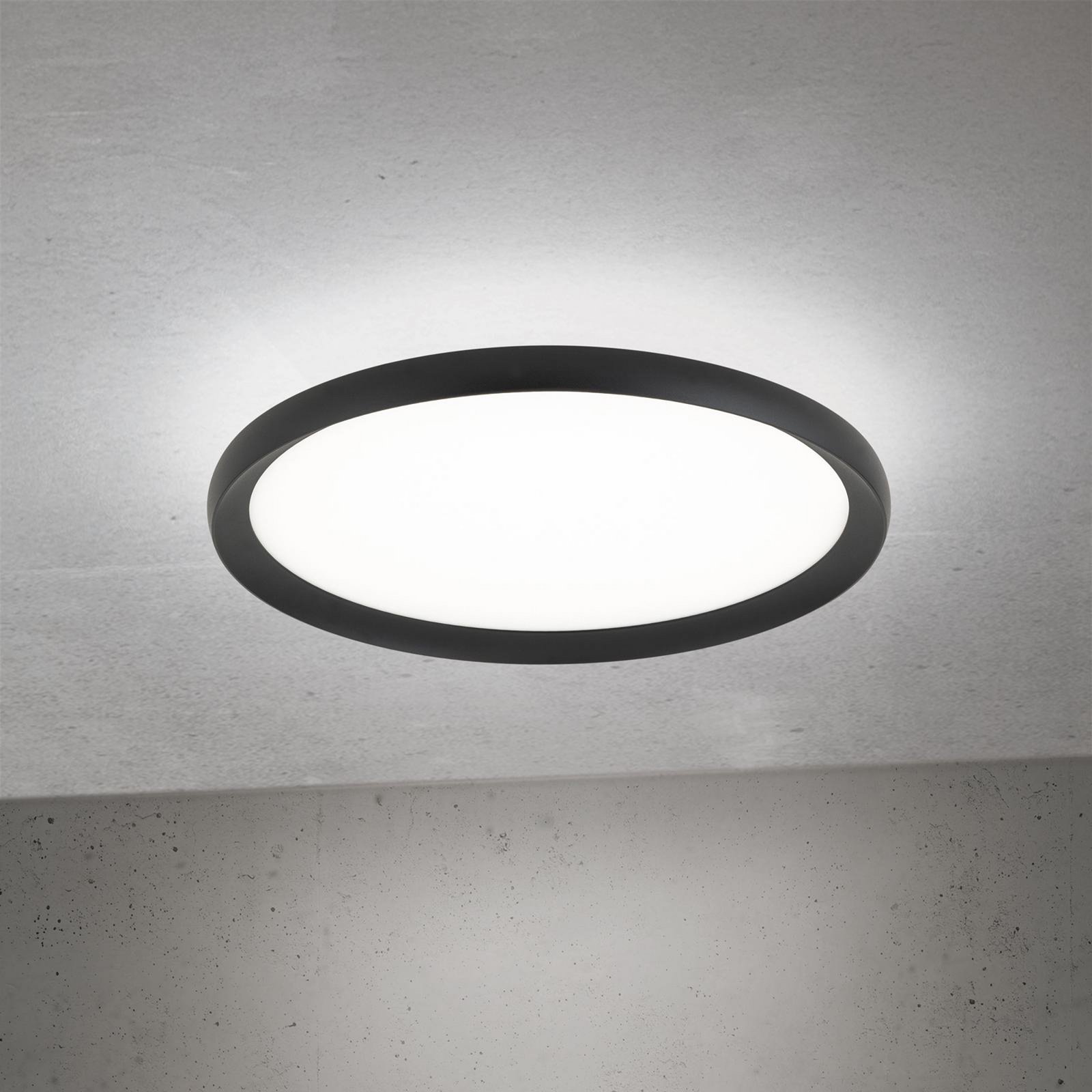 LED ceiling lamp Kant, Ø 40 cm black, CCT metal/plastic