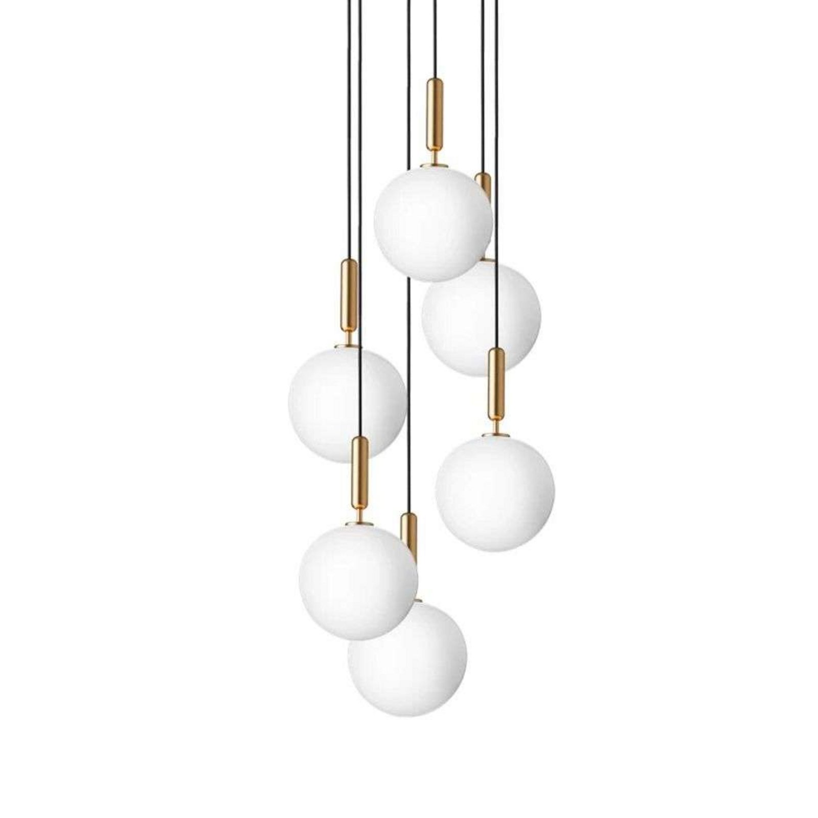 Miira 6 Ljuskrona Large Brass/Opal White - Nuura