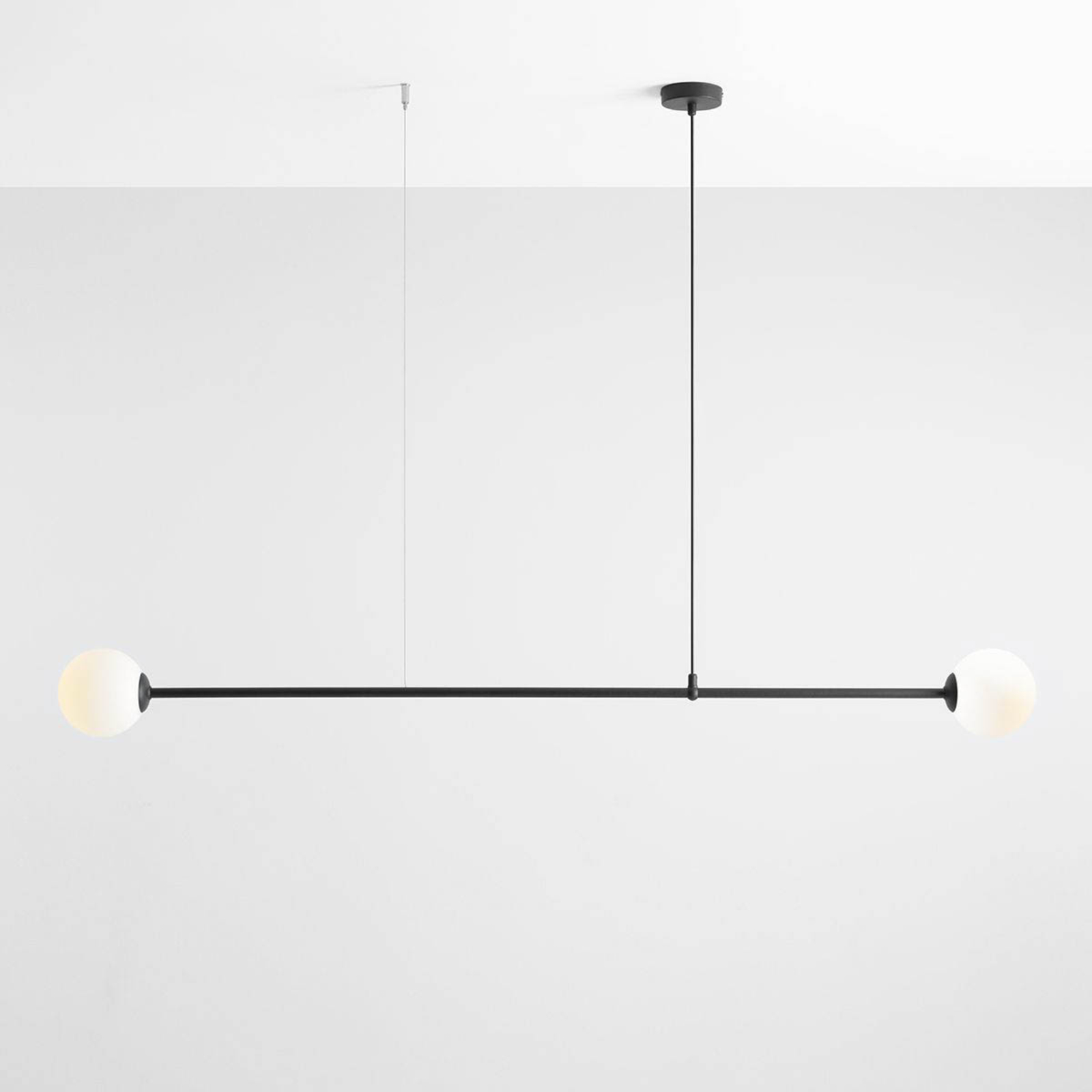 Suspension Alison noir/blanc 2 lampes ligne 154 cm
