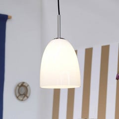 Dyberg Larsen závěsná lampa Jazz, Ø 18 cm, opál/ocel, sklo