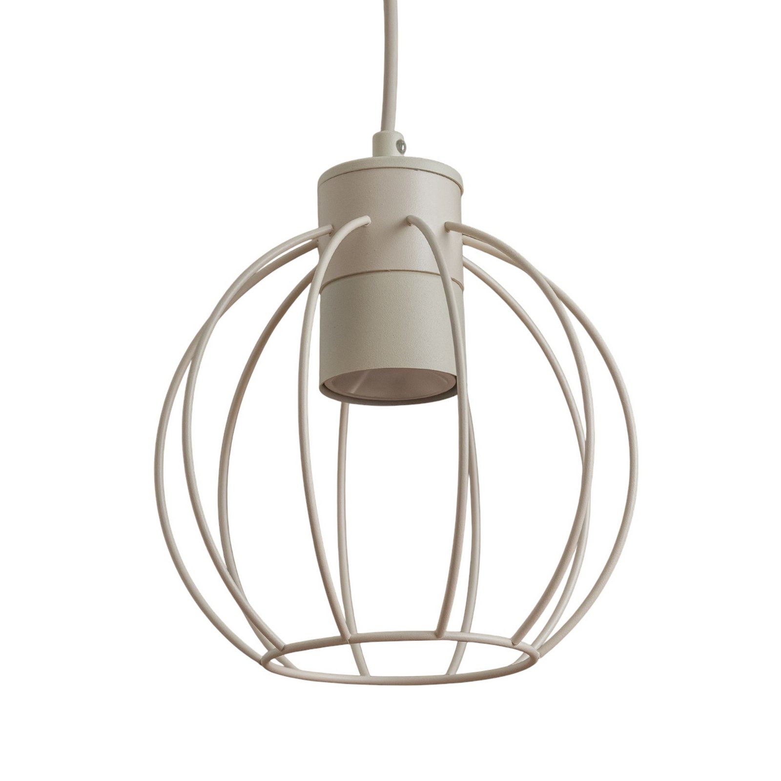 Lampa wisząca STARLIGHT, kremowa biel, 1-punktowa, Ø 18 cm, metal