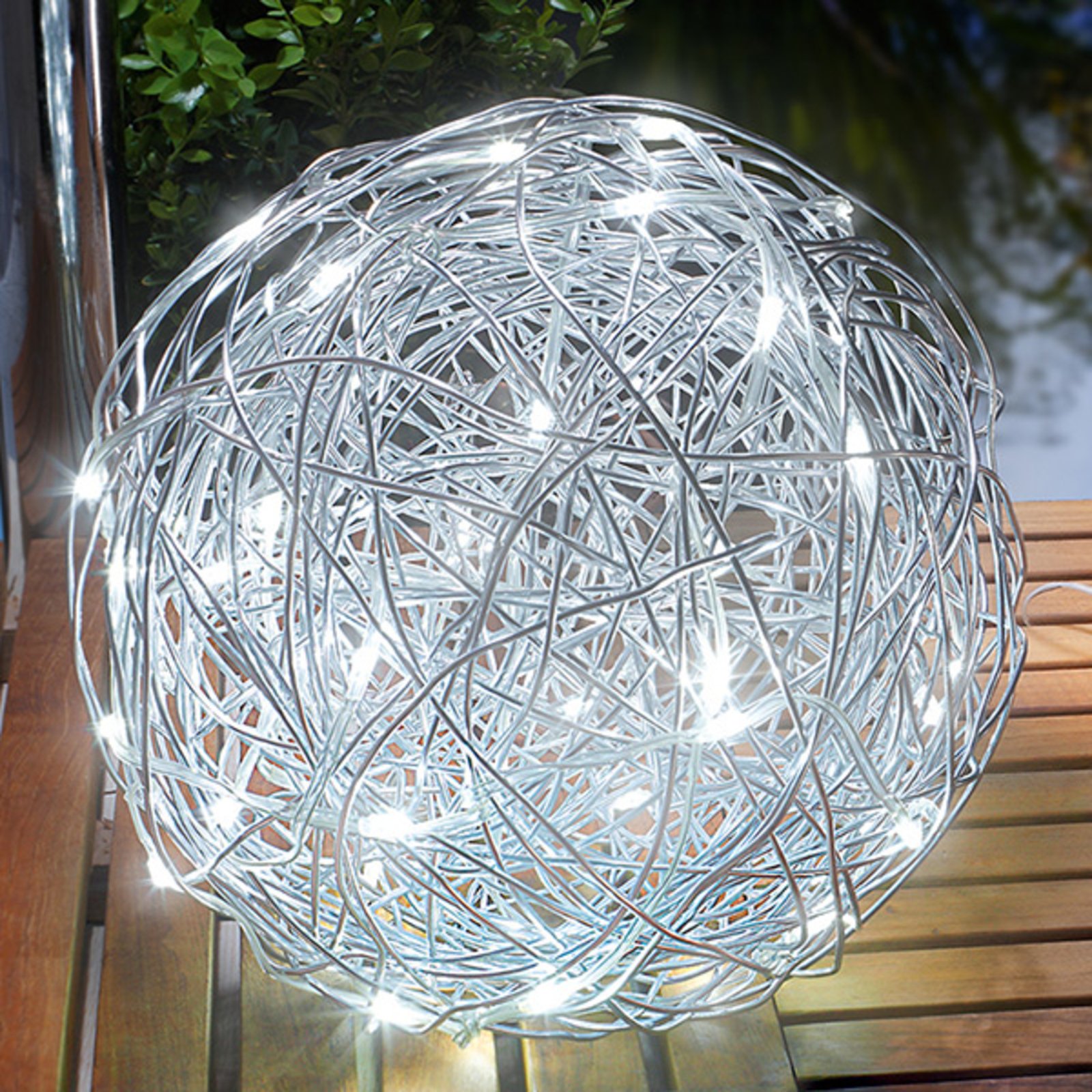 Utomhusdekorbelysning LED-solar Alu-Wireball