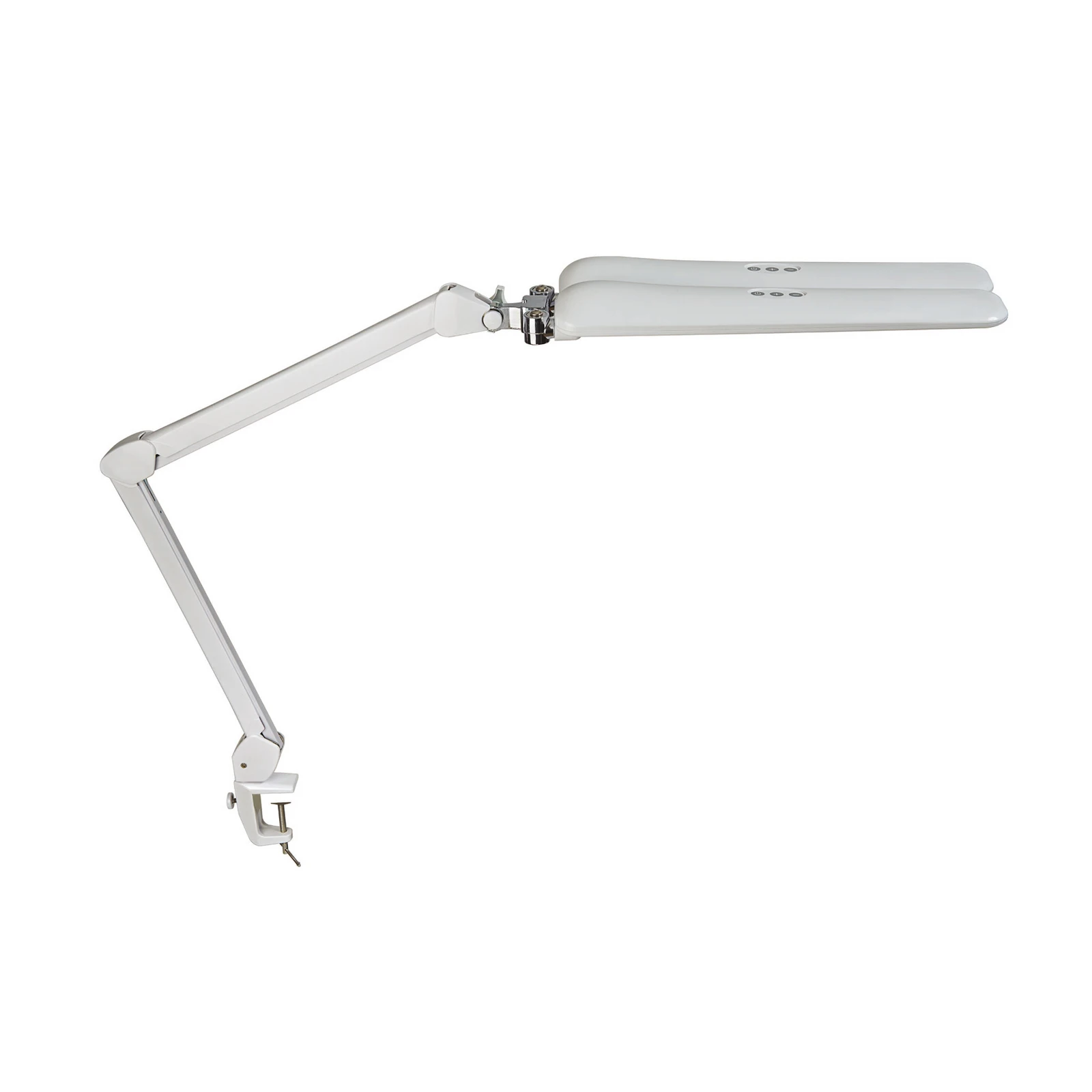 Priključna svetilka LED MAULcraft duo, bela, 52 cm, 2 luči, zatemnjena