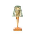 Kartell LED table lamp Battery, mint green/orange, IP54