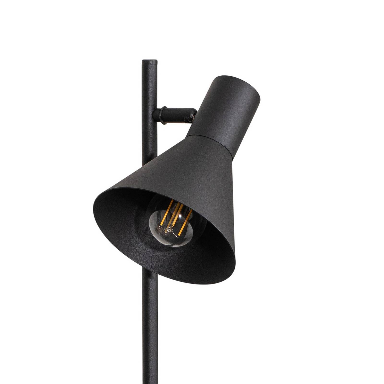 Lampa stojąca Jump, czarna, regulowana, półka