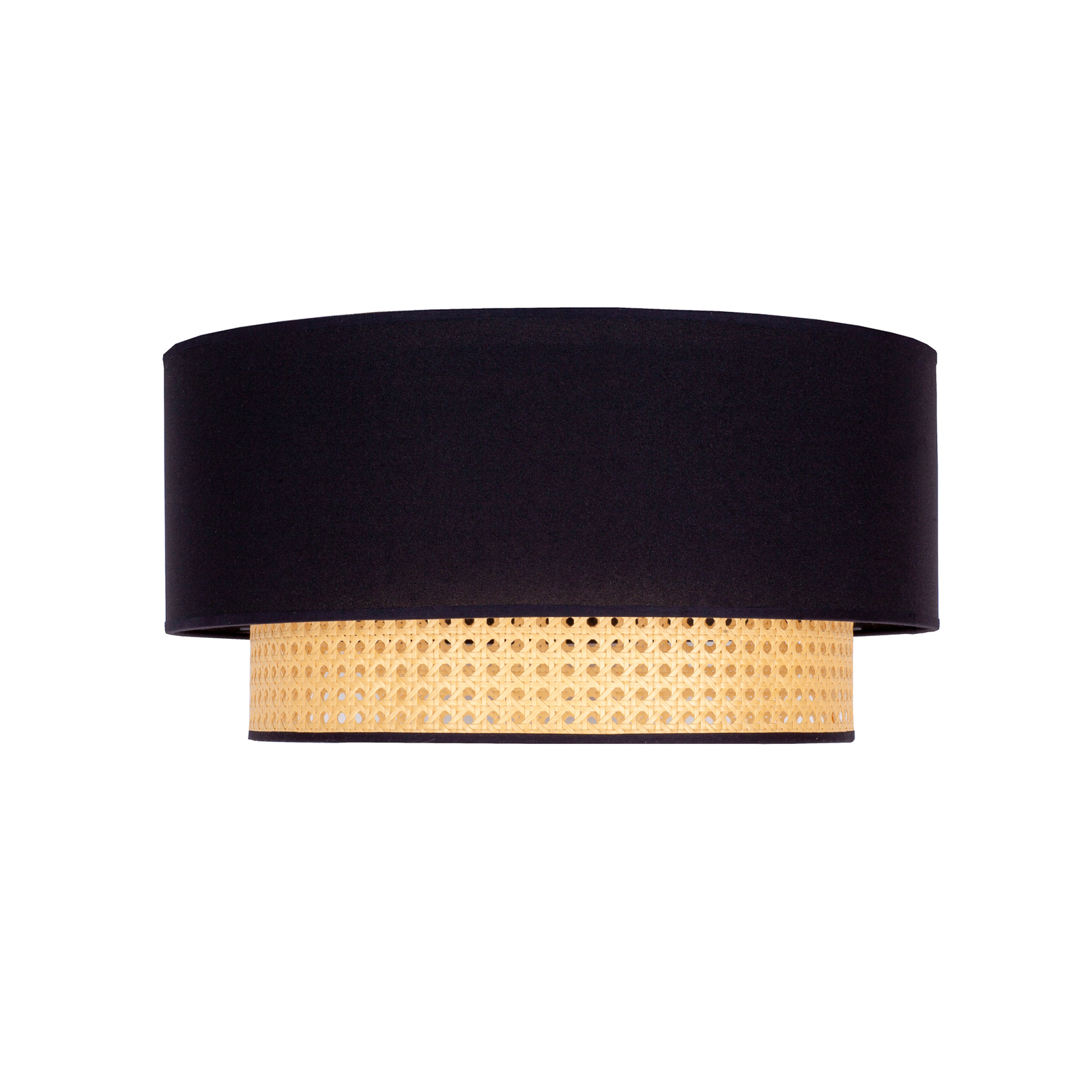 Plafón Big Boho, ratán, negro/beige