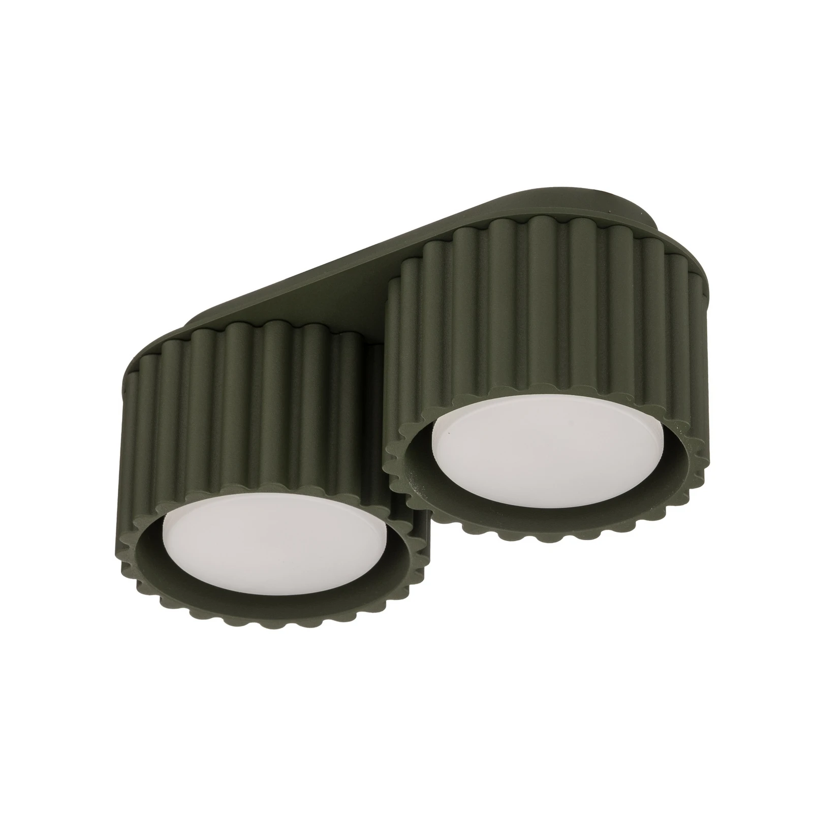Deckenleuchte Aura 2, olivgrün, 2-flg., Länge 21 cm, GX53