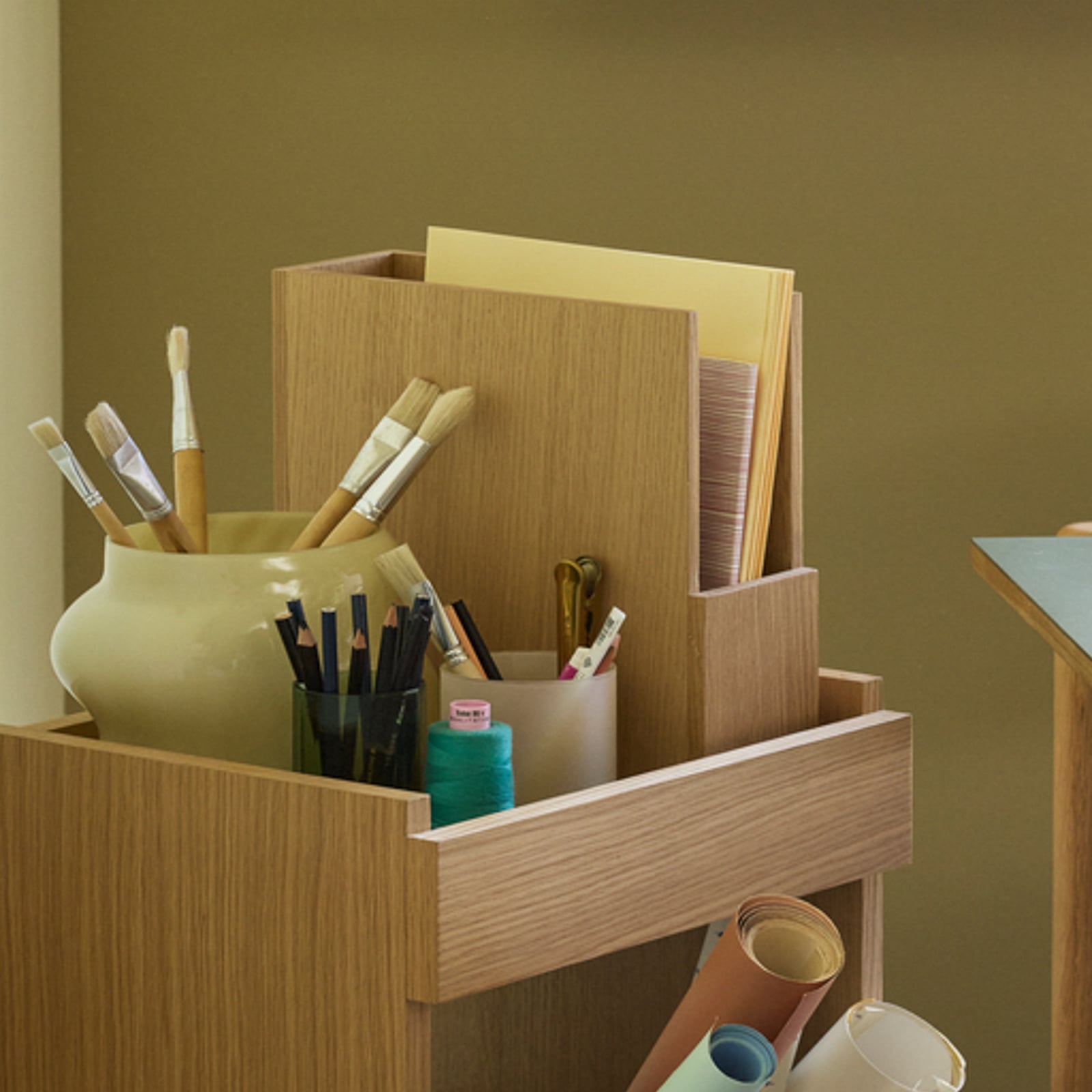 Contenitore Arkivé, rovere, altezza 34 cm - Hübsch