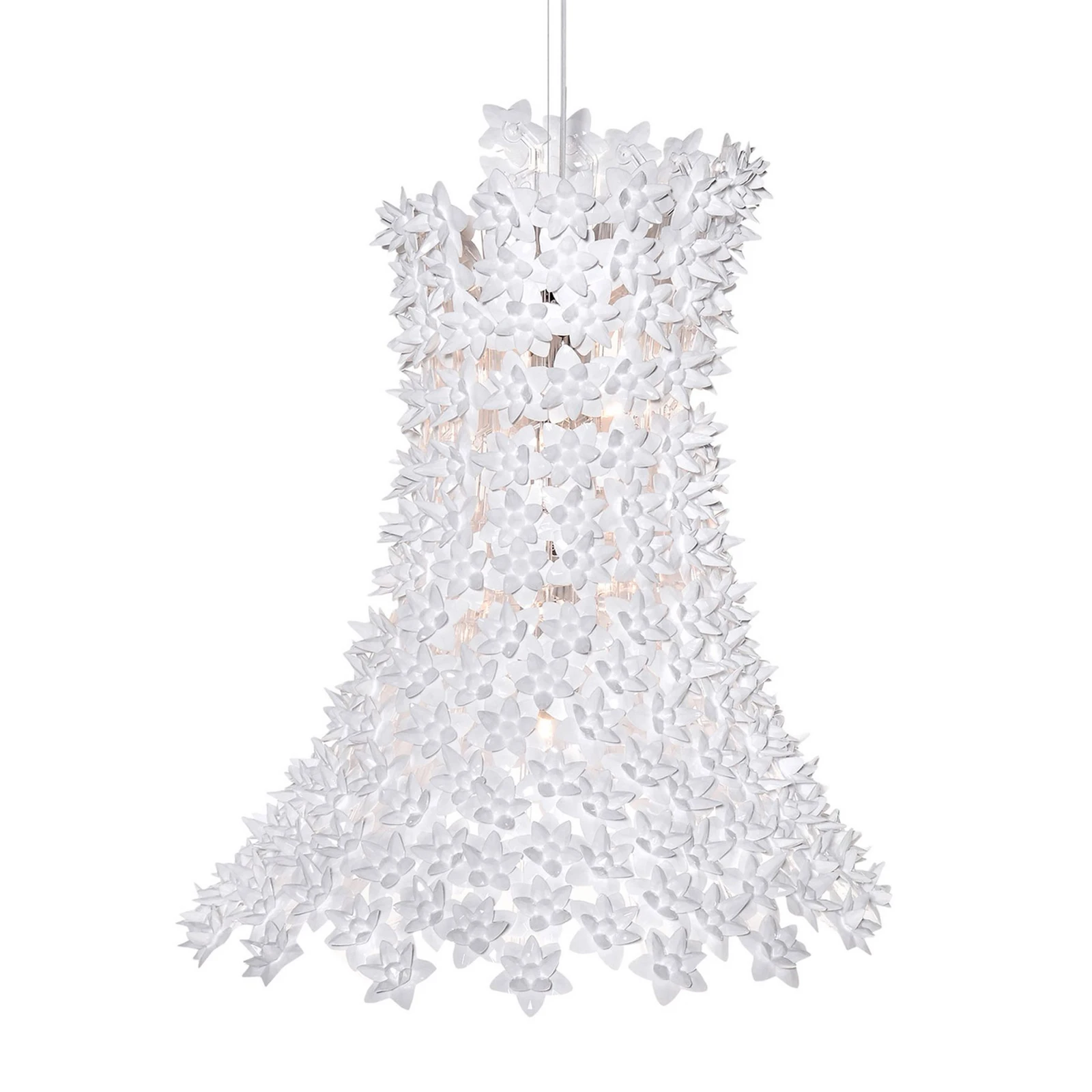 Kartell Bloom suspension LED G9, oblong, blanc