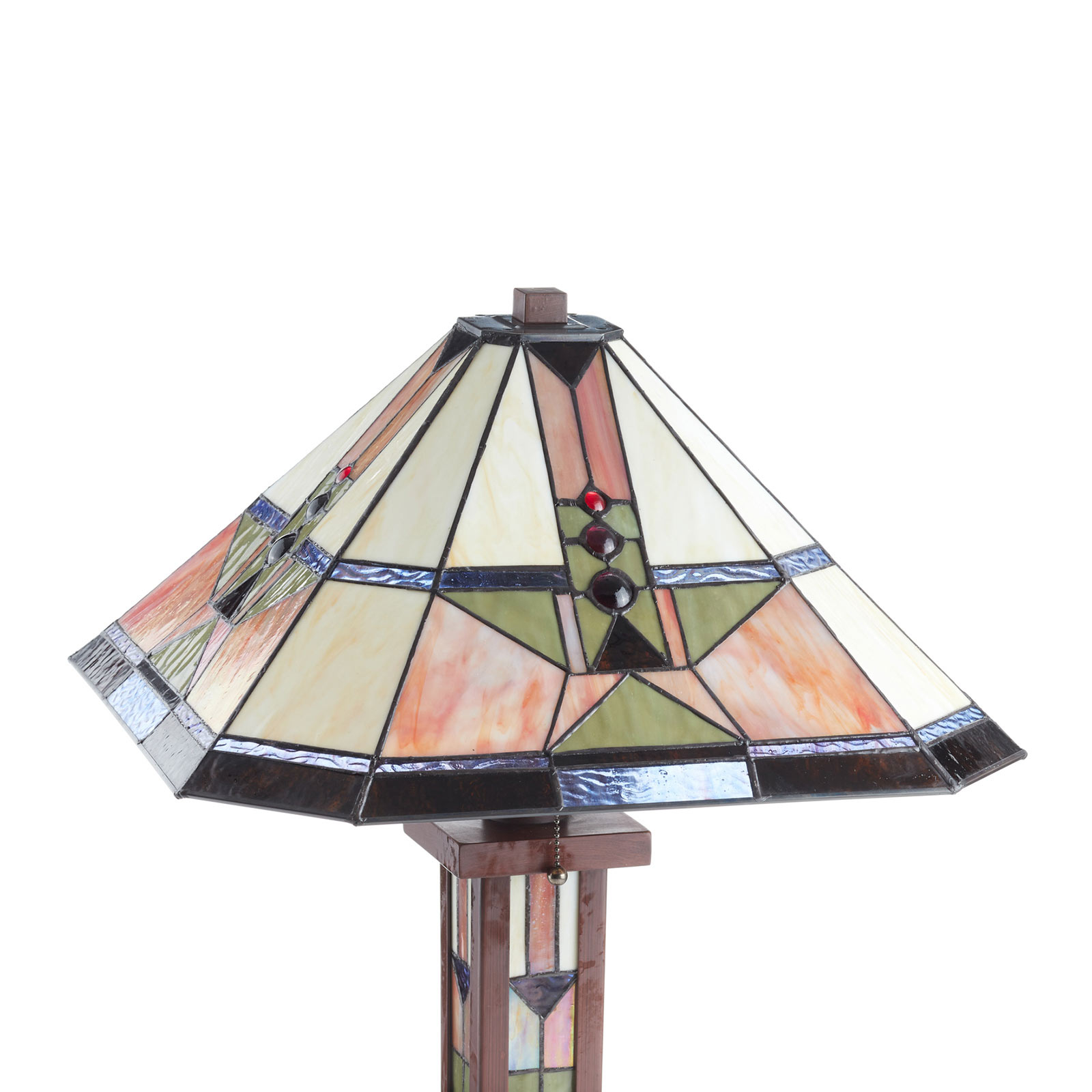 Lampă de masă Leondra în stil Tiffany