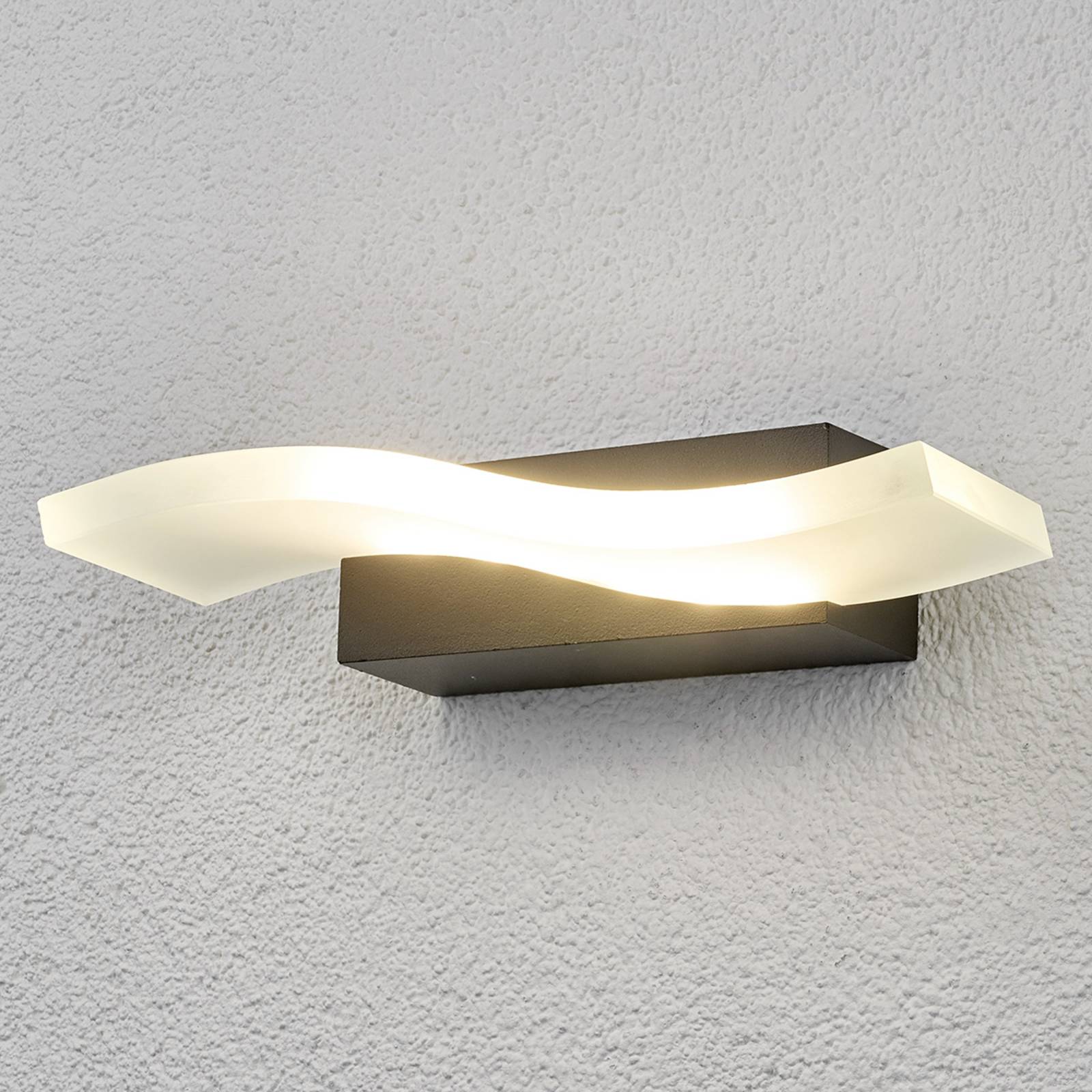 Image of Lindby Applique da esterno a LED Jirka ondulata