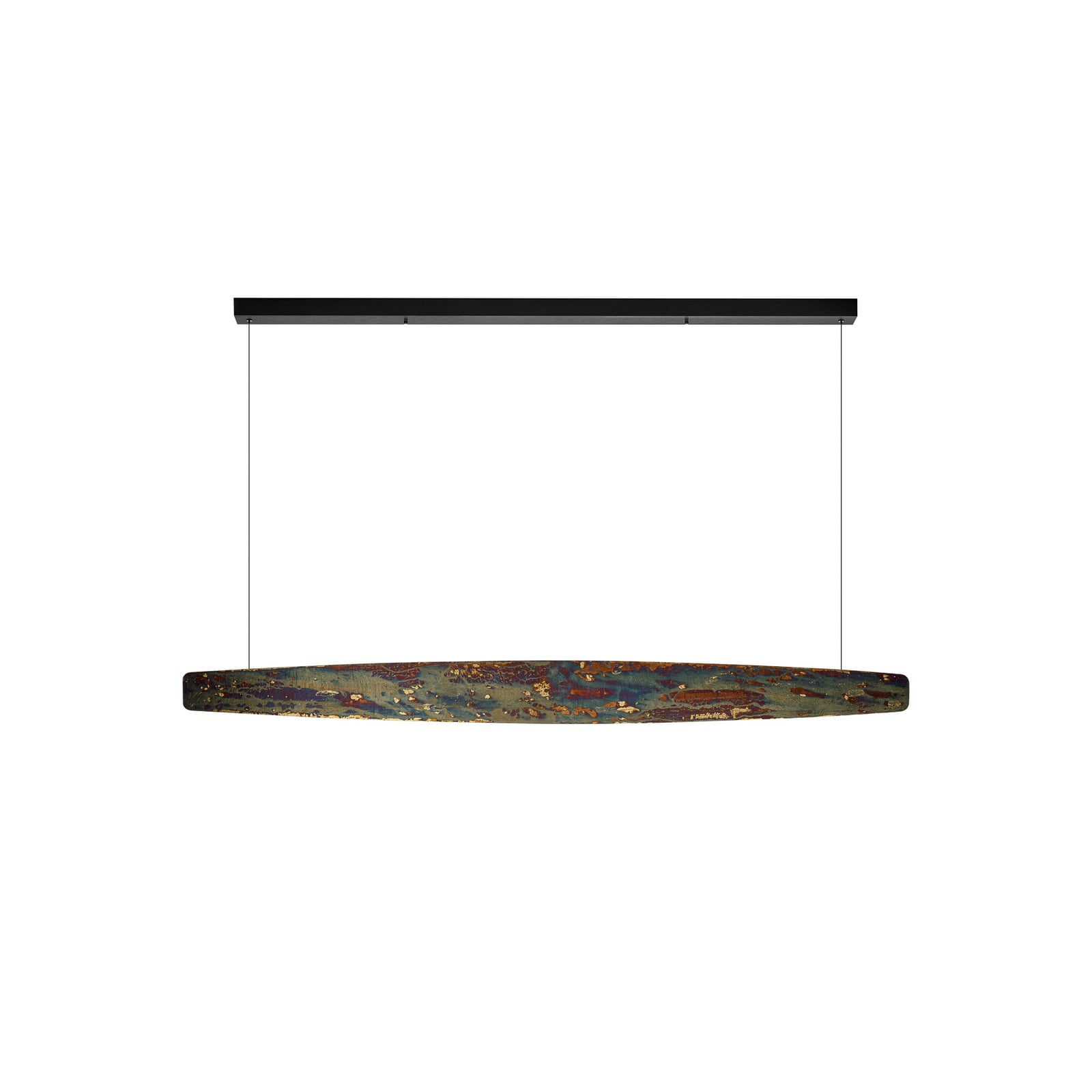 Quitani Persida hanglamp, 148 cm, slagmetaal, goud