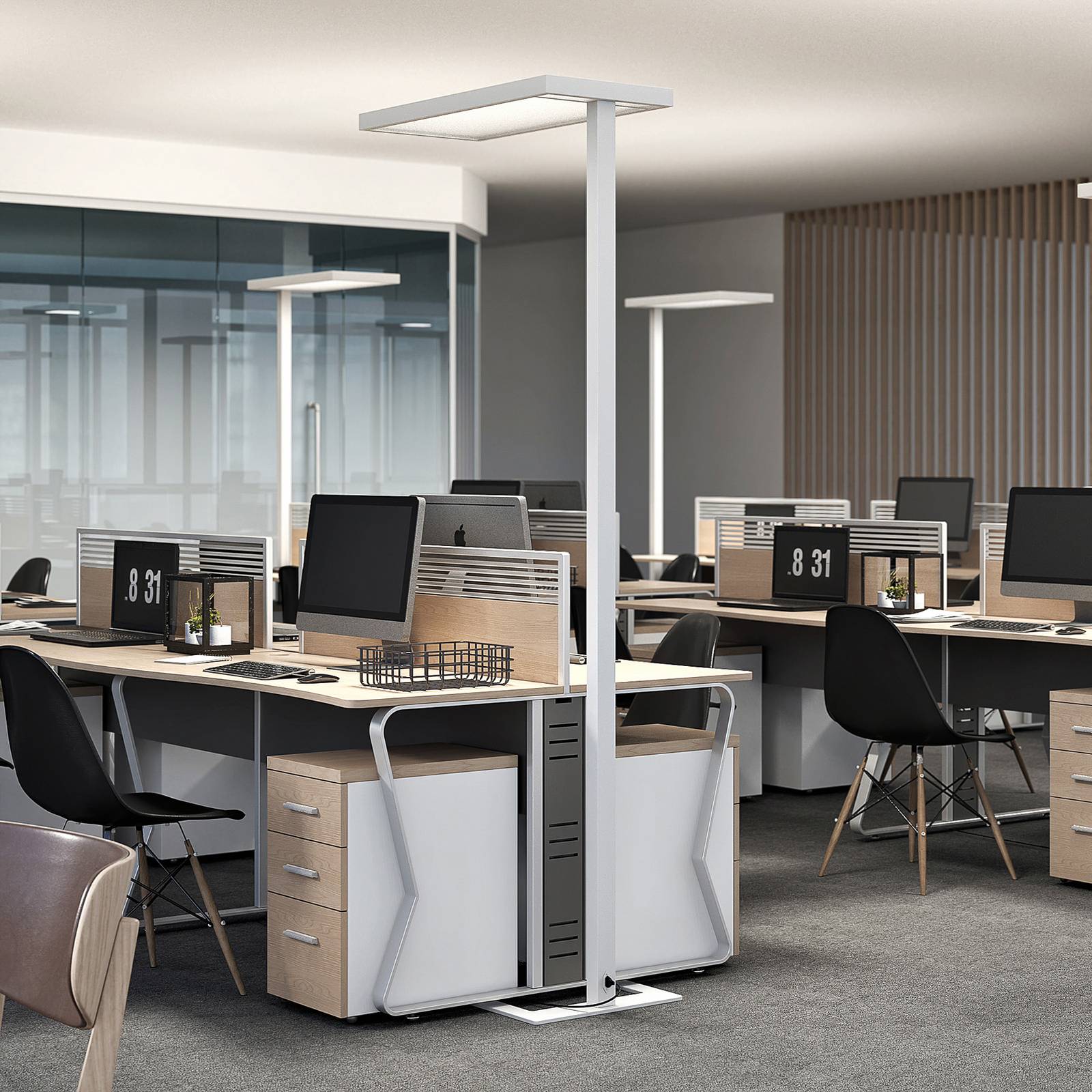 Arcchio Lampadaire de bureau LED Somidia capteur blanc