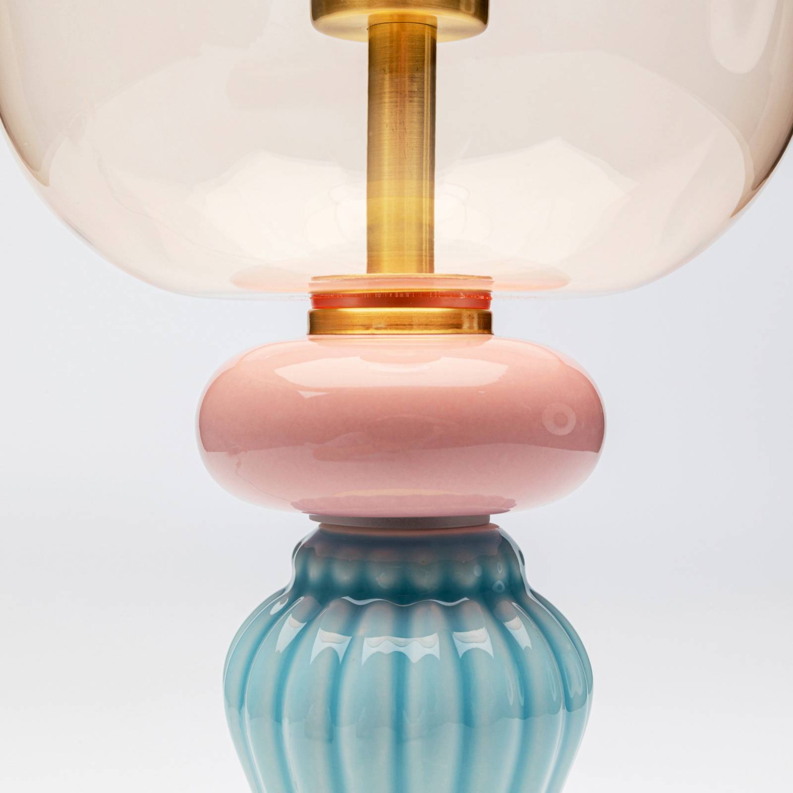 KARE Tischleuchte Allegra, blau/rosa/gold, 47 cm hoch, E14 günstig online kaufen