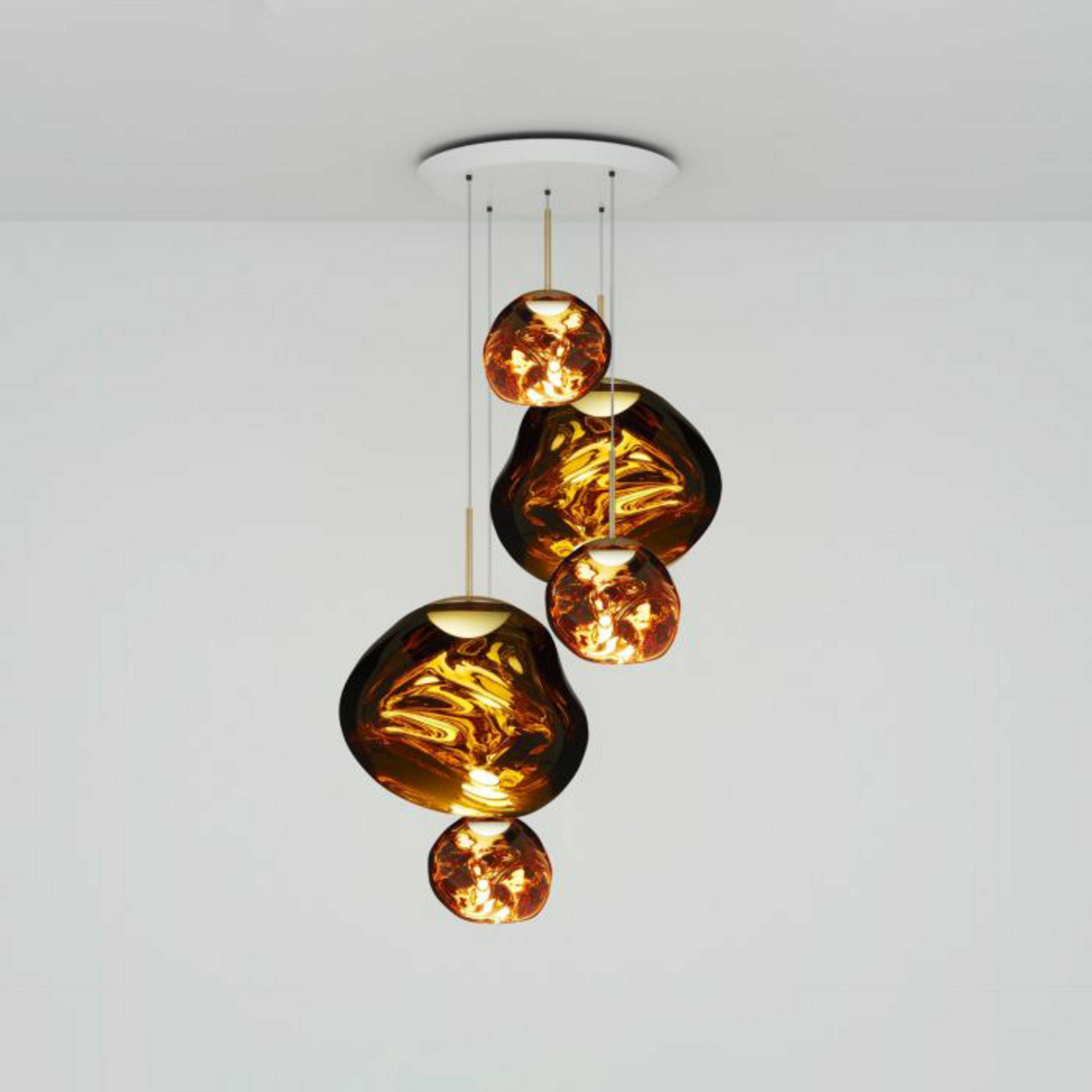 Melt Large Round Hängelampe, Ø 95 cm, gold - Tom Dixon