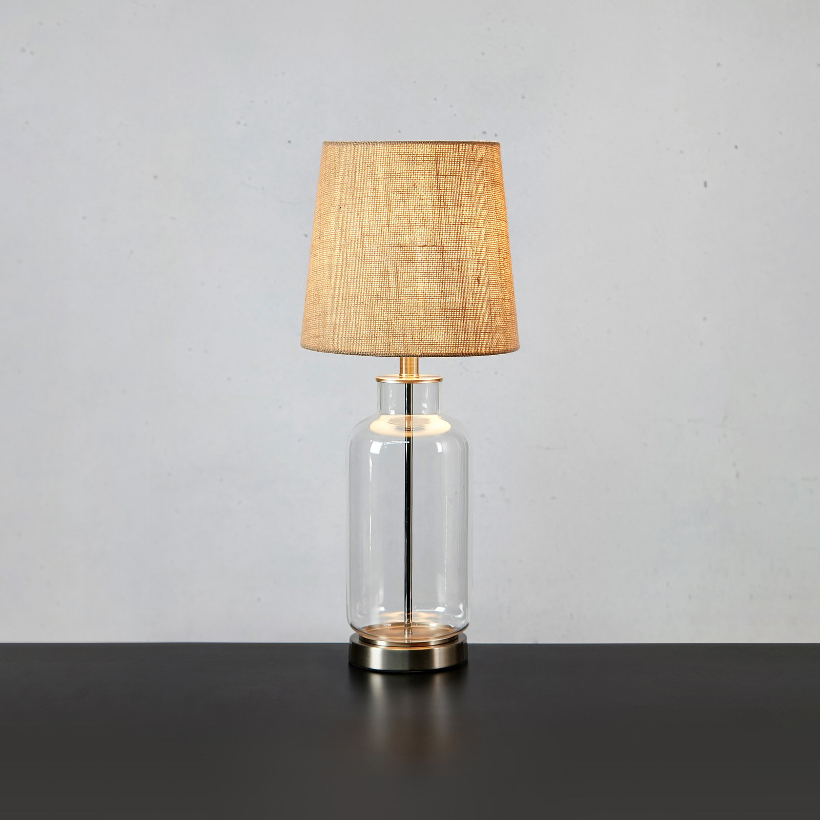 Lampe à poser Costero, transparent/nature, 61,5 cm