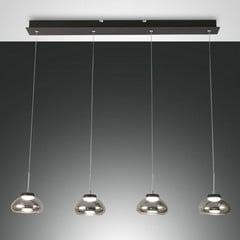 Lampada sospensione Arabella 4 luci lineari, fumè
